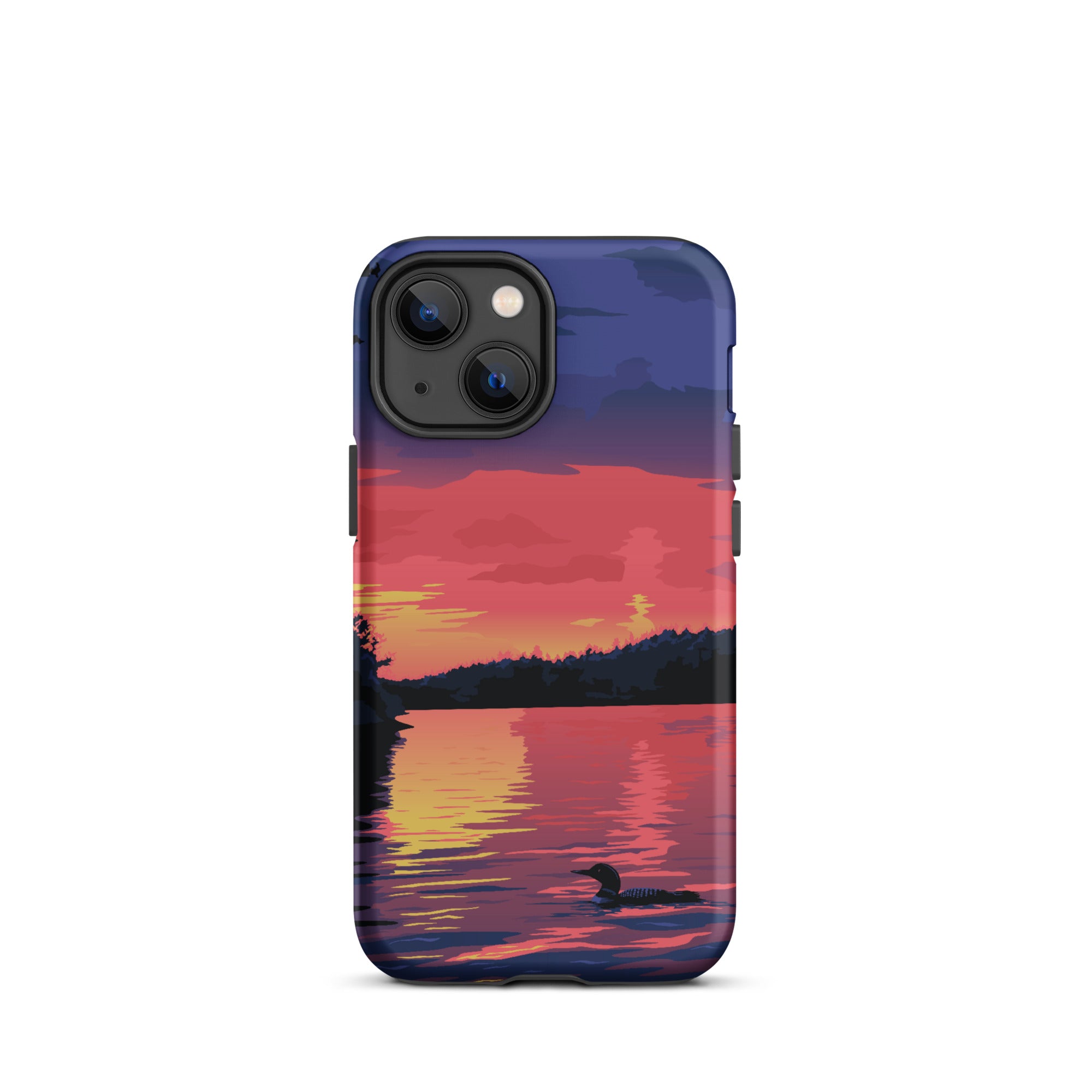 Premium iPhone Protective Case with Sunset Loon Design - Shockproof & Scratch-Resistant Cover for iPhone [Models] | Perfect for Outdoor Adventures, Travel & Daily Protection