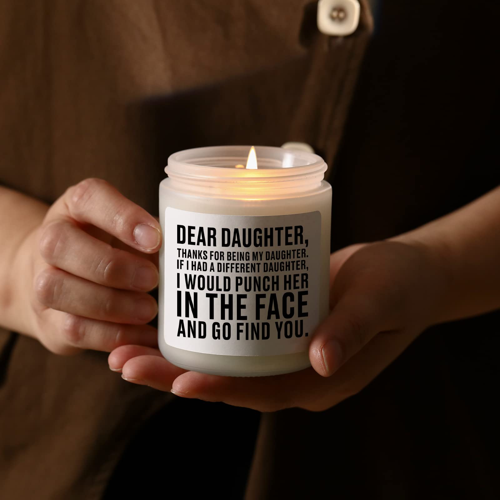 Lavender Scented Candle - Thoughtful Birthday & Graduation Gift for Daughter from Mom & Dad | Funny Christmas & Valentine's Present | Relaxing Aromatherapy for Bedroom & Home Decor