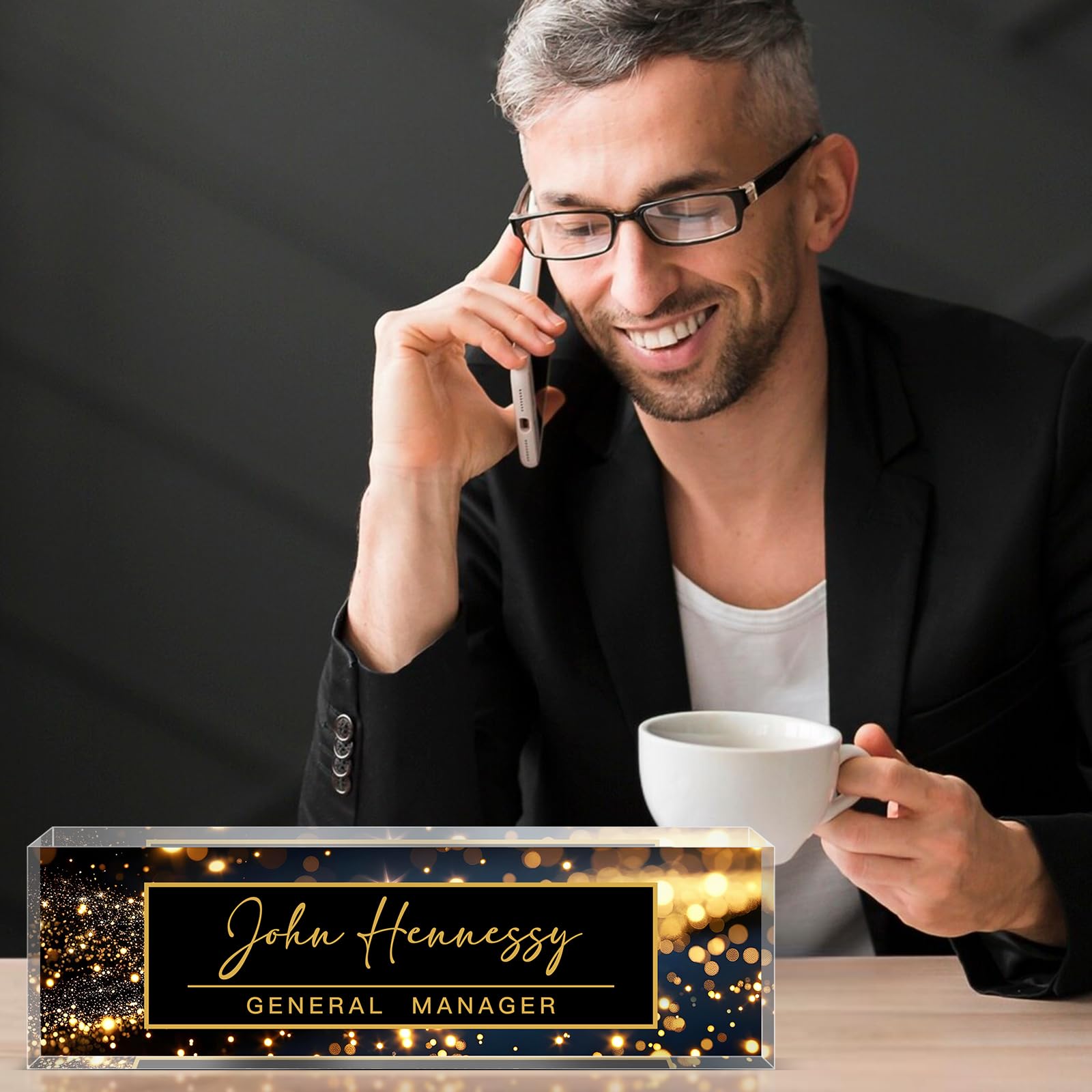 Personalized Acrylic Desk Name Plate - Custom Office Decor for Women, Employee Appreciation Gifts for Boss, Nurse, Teacher, Manager - Perfect for Office Organization & Professional Workspace Decor