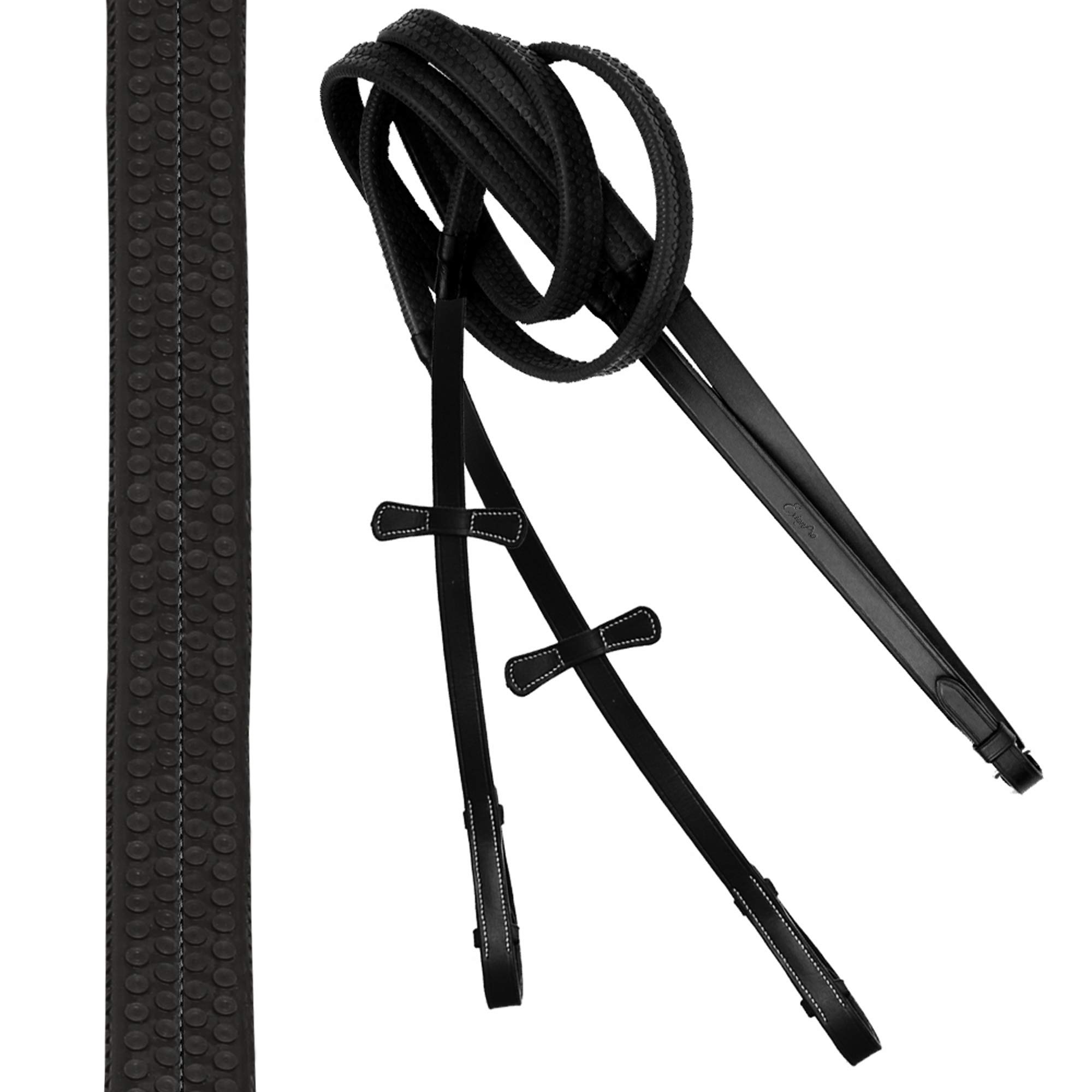 Premium Horse Dressage Bridle with Soft Padded Anatomic Crank Noseband - Comfort Fit Equestrian Bridle with Reins & Brass Buckles for Training & Competition