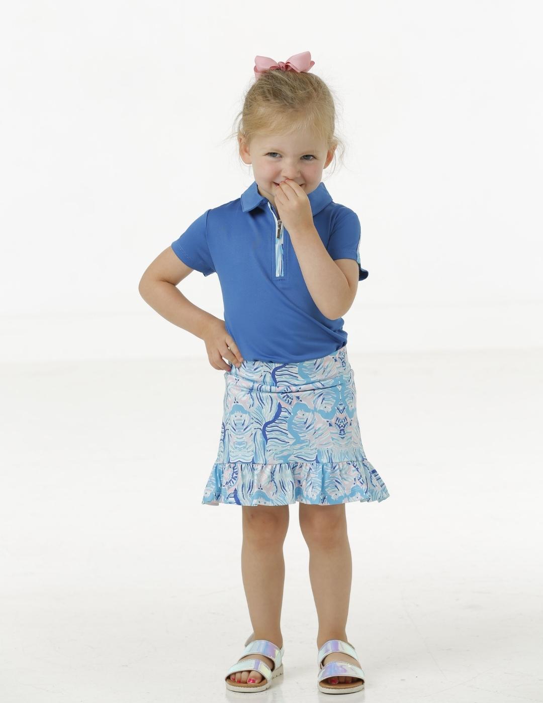 Saylor Toddler Girls' Skort - Soft Stretchy Athletic Skirts with Shorts for Playground & Preschool - Cute Ruffle Skorts for Toddler Girls 2-5 Years