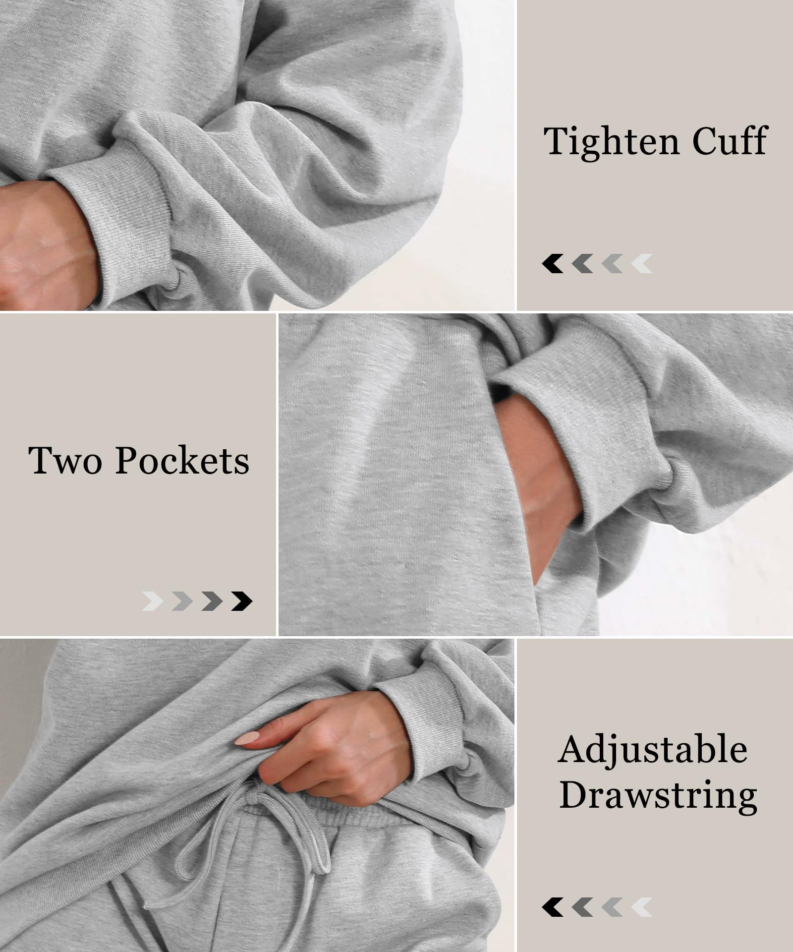 Women's 2 Piece Lounge Set 2024 - Oversized Sweatshirt & Shorts Matching Outfit with Pockets | Cozy Sweatsuit for Home, Yoga, Running Errands & Casual Wear