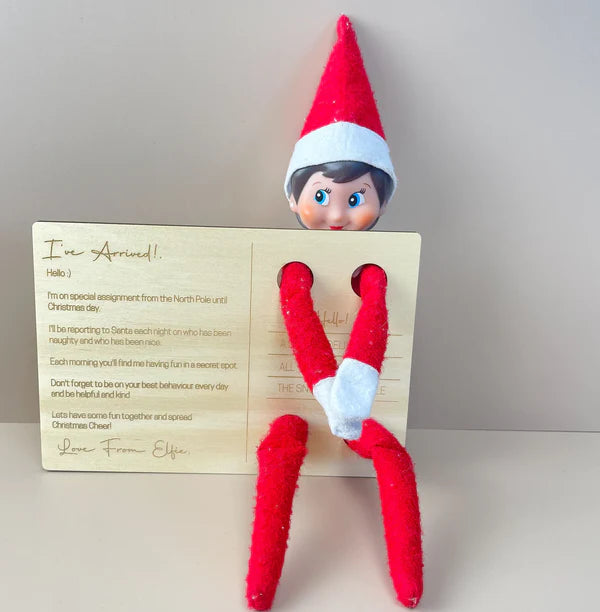 Elf Postcard - I've Arrived! Fun Christmas Elf on the Shelf Prop for Holiday Decorations & Scavenger Hunt Pranks