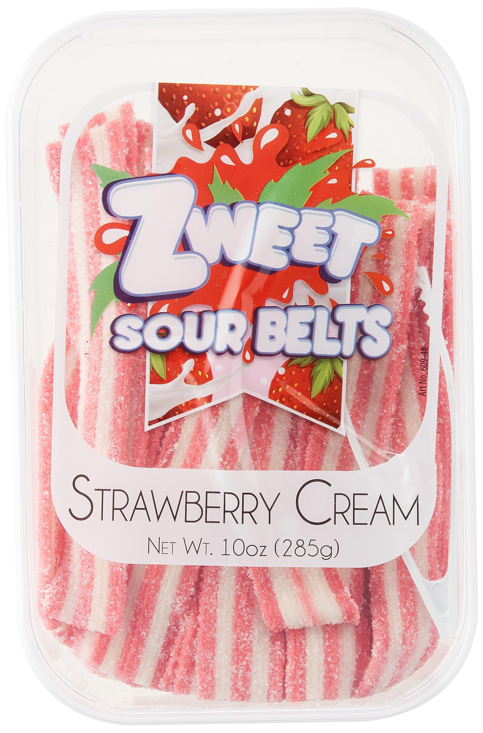 Zweet Strawberry Cream Belts - Sweet & Chewy Candy Snacks for Kids & Adults - Perfect for Parties, Movie Nights & Lunchboxes (Red)