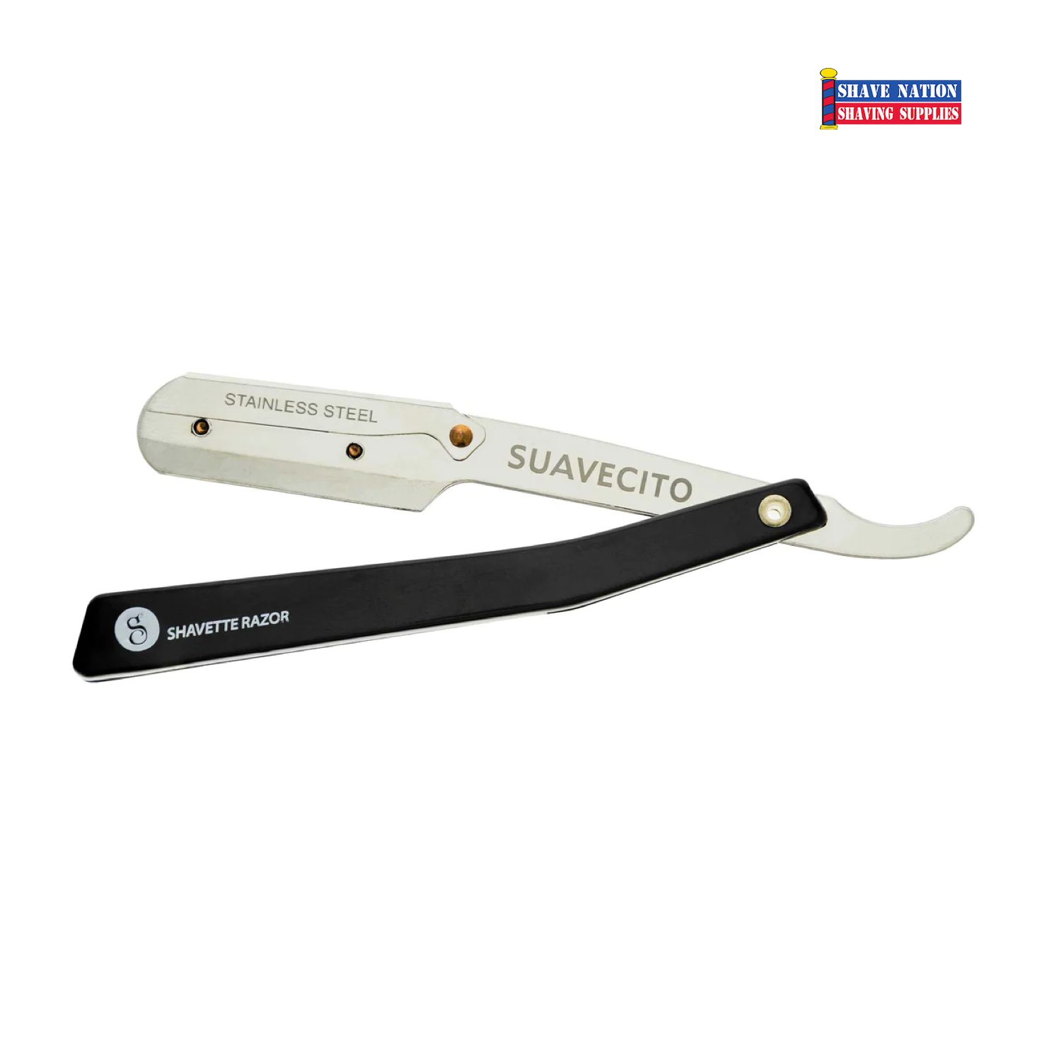 Suavecito Professional Shavette Razor - Stainless Steel Barber Straight Edge Razor for Men's Grooming & Precision Shaving - Perfect for Home Use, Barbershops & Travel Shaving Kits