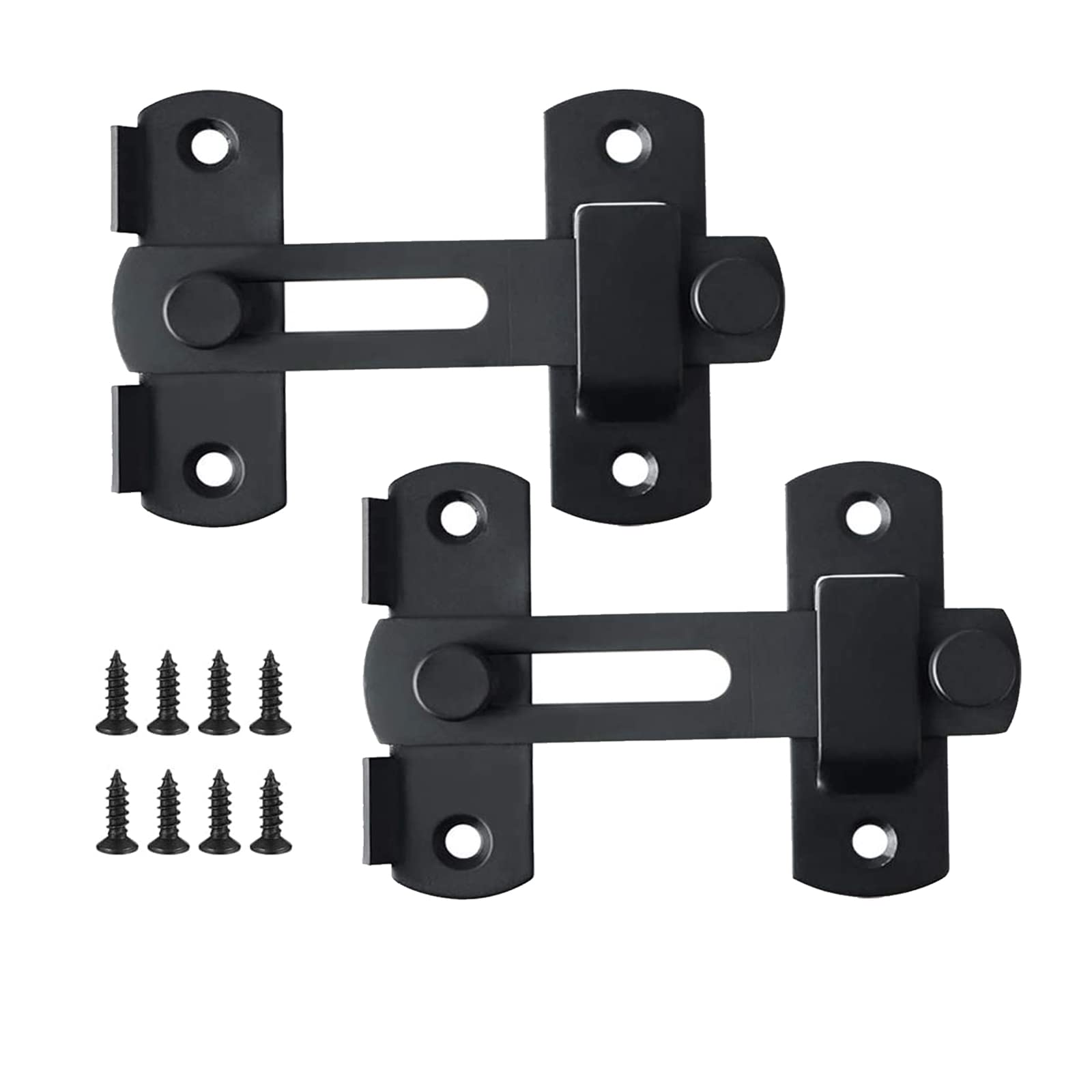 **Heavy Duty Double French Door Refrigerator Lock - 2 Pack Black Sliding Barn Door Latch for Wine Coolers, Bathrooms & Garages - Secure Outdoor Spaces, Home, Office & Commercial Use - Ideal for Kitchen, Pantry & Storage Security | Perfect for Modern Homes, Restaurants & Retail Stores | Great for Securing Fridges, Cabinets & Storage Units in Homes, Businesses & Commercial Spaces**