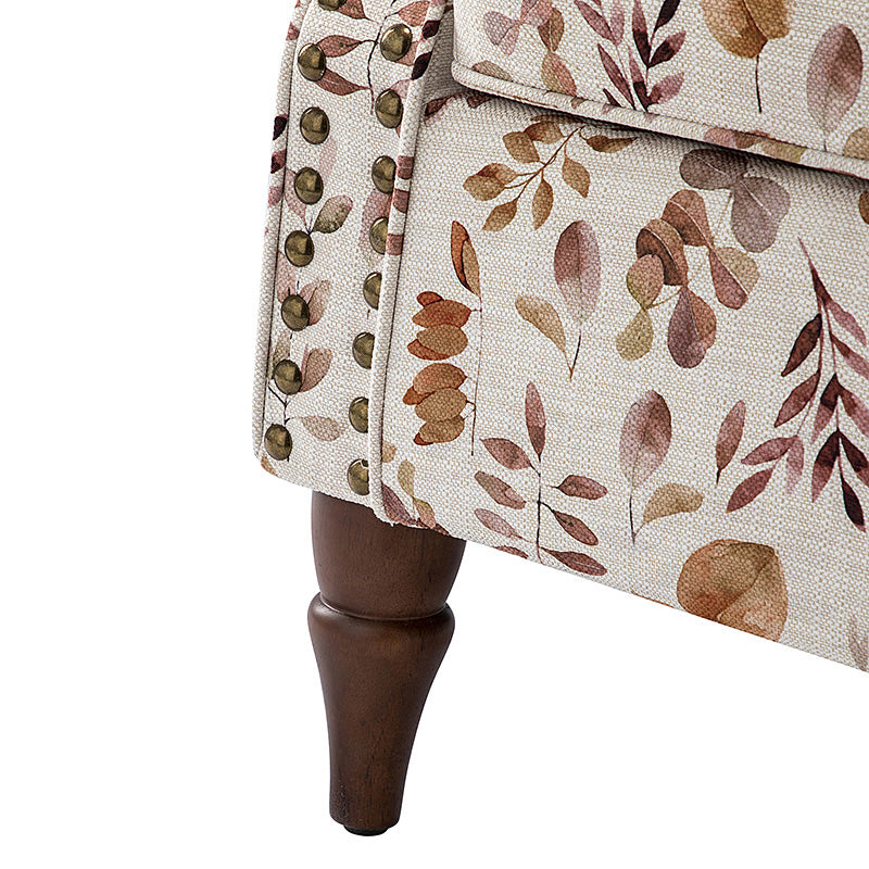 Artemisa Modern Floral Pattern Upholstered Armchair - Comfortable Living Room Accent Chair for Home Office & Lounge Decor