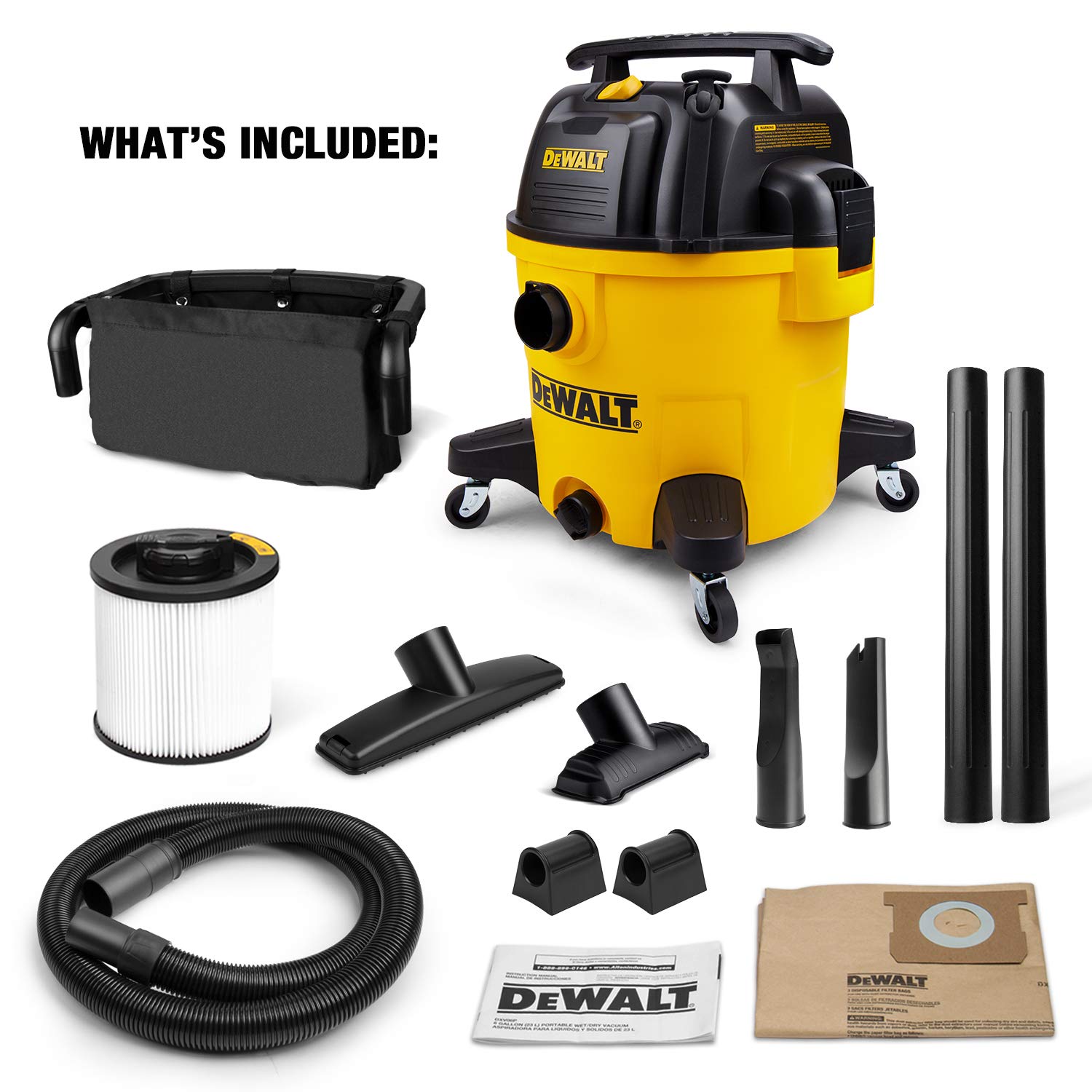 DEWALT DXV10P 10 Gallon Wet Dry Vacuum Cleaner - Powerful Shop Vac for Dust, Debris & Liquid Cleanup - Ideal for Garage, Workshop & Home Renovation