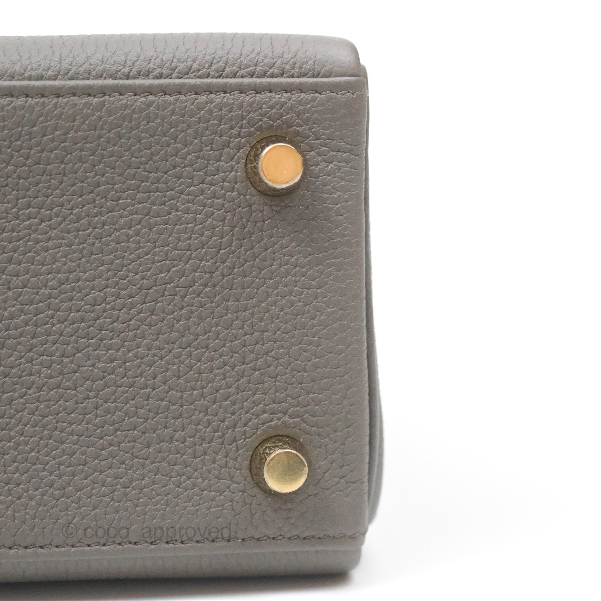Authentic Hermès Kelly 25 Retourne Bag in Gris Etain (8F) Togo Leather with Gold Hardware - Luxury Handbag for Women | Perfect for Work, Travel & Special Occasions