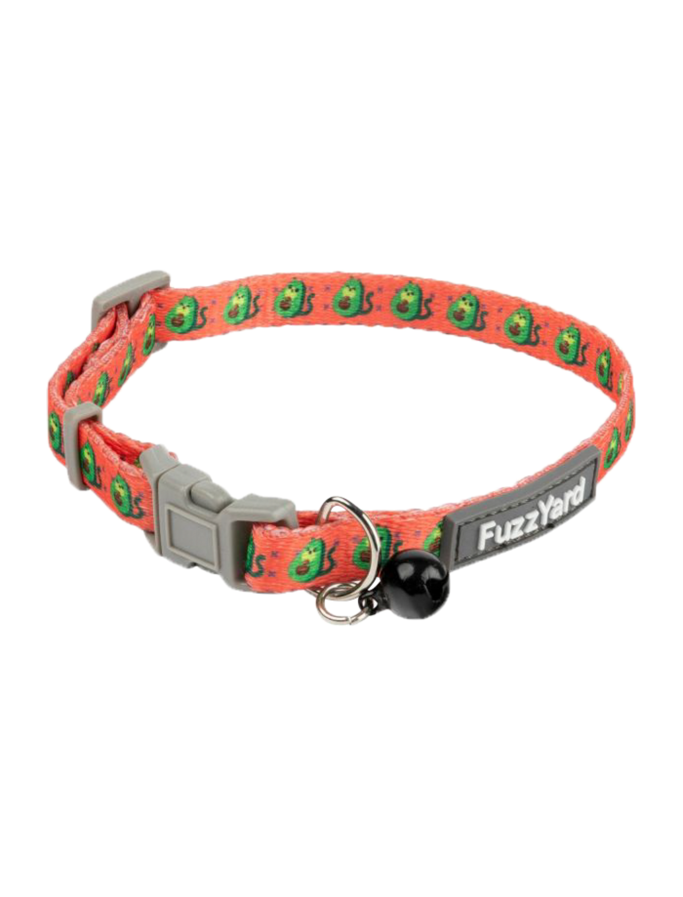 Premium FuzzYard Cat Collar with Bell - Soft & Stylish Breakaway Safety Collar for Kittens & Cats - Perfect for Indoor & Outdoor Adventures (Avocatos Design)