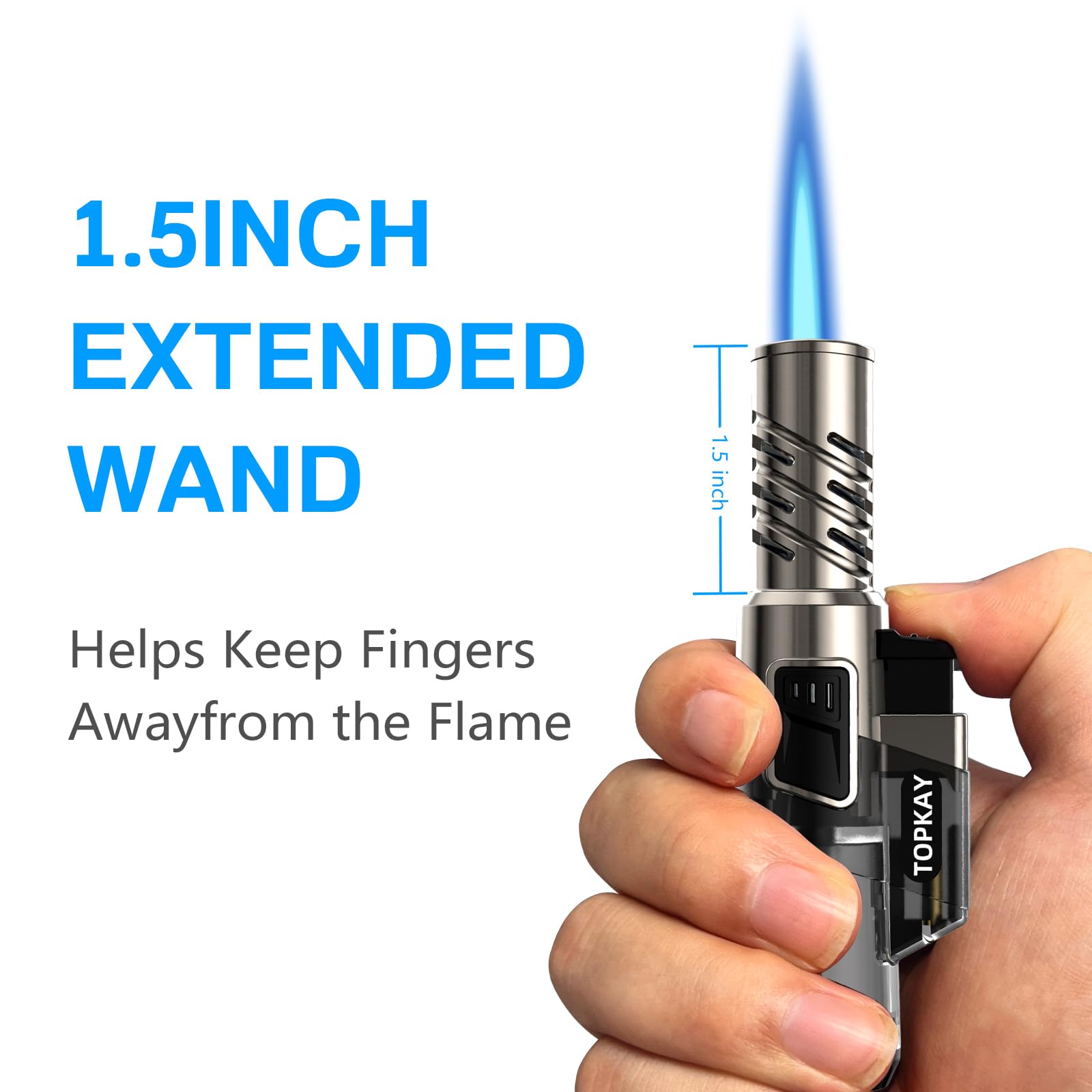 2 Pack Windproof Refillable Butane Torch Lighters - Adjustable Jet Flame for Candles, BBQ, Grill, Camping & Fireworks | Perfect for Outdoor Cooking, DIY Projects & Survival Kits (Empty/No Fuel)
