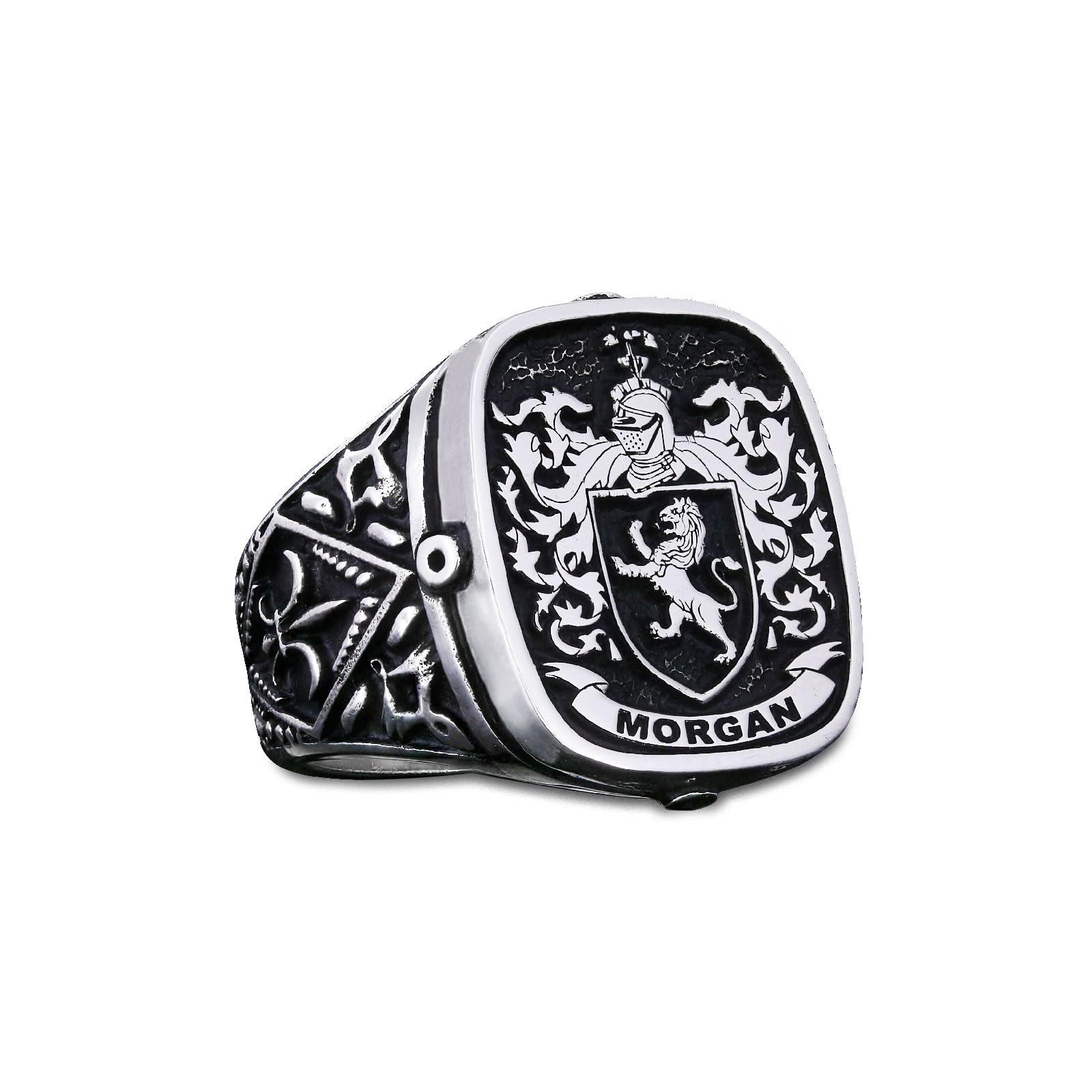 Customized Coat of Arms Family Crest Ring - Personalized Engraved Signet Ring for Men & Women - Unique Celtic Heritage Jewelry Gift for Weddings, Anniversaries & Family Heirlooms