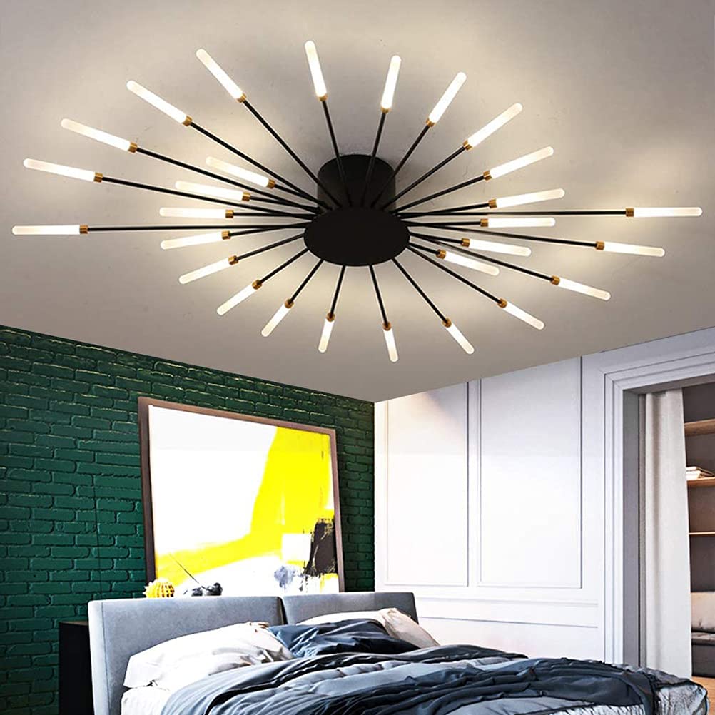 Modern LED Fireworks Ceiling Light - Dimmable Luxury Molecular Chandelier for Living Room & Bedroom | Stylish Gypsophila Luminaire with Metal Finish | Perfect for Home Decor, Dining Areas & Cozy Spaces
