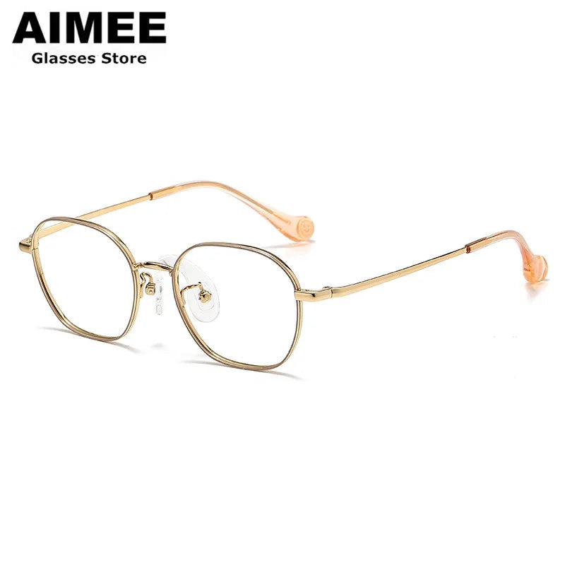 Unisex Youth's Full Rim Square Titanium Eyeglasses 80945 - Lightweight Durable Glasses for Kids & Teens - Perfect for School, Reading & Daily Wear