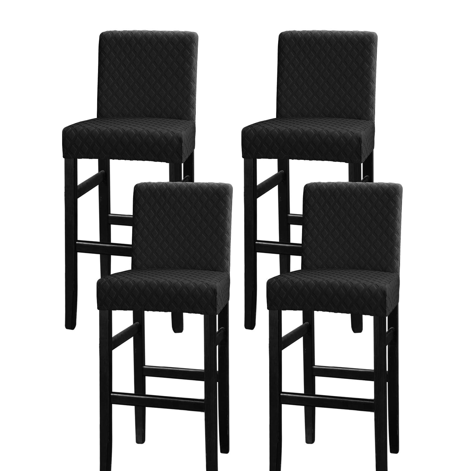 Jacquard Bar Stool Covers - Premium Slipcovers for Counter Height Stools, Pub & Kitchen Chairs - Washable Stretchable Seat Covers for Home, Restaurant and Cafe Decor