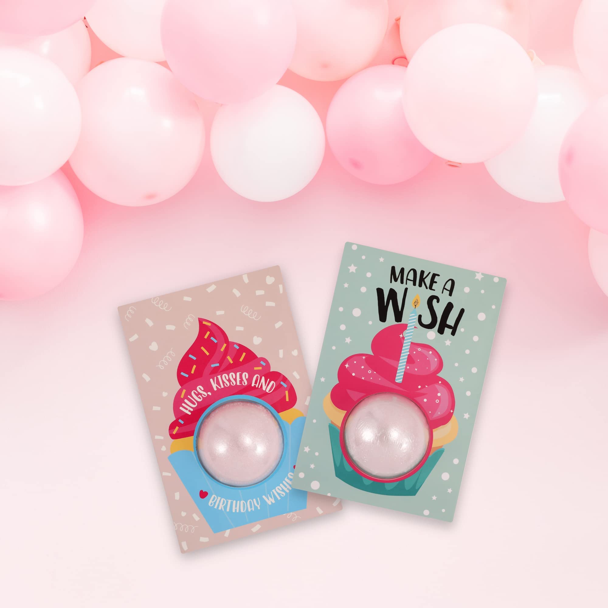 Pop Fizz Birthday Card Bath Bombs (4-Pack) - Perfect Gift for Women's Celebrations