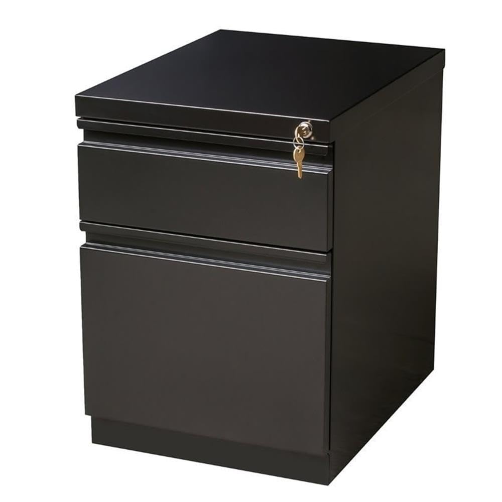 2-Drawer Mobile File Cabinet with Locking Wheels - Black Office Organizer for Home & Workspace Storage