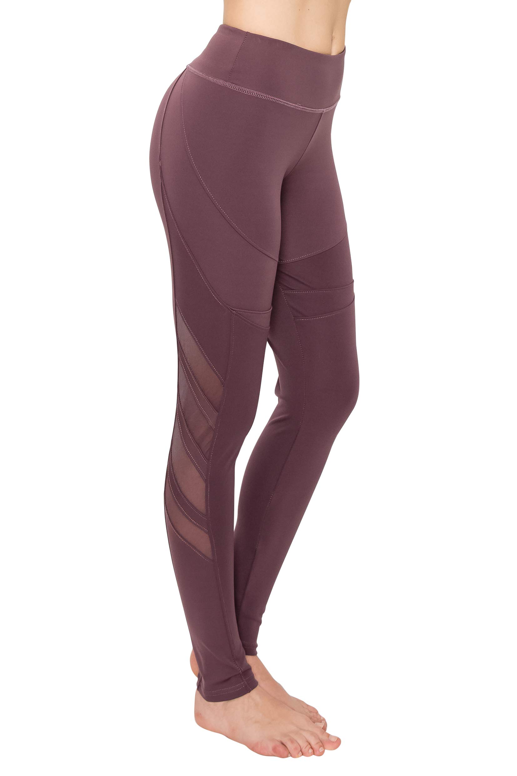 ALWAYS Women's High Waisted Yoga Pants with Mesh Panels - Stretchy Workout Leggings for Running, Gym & Lounge Wear