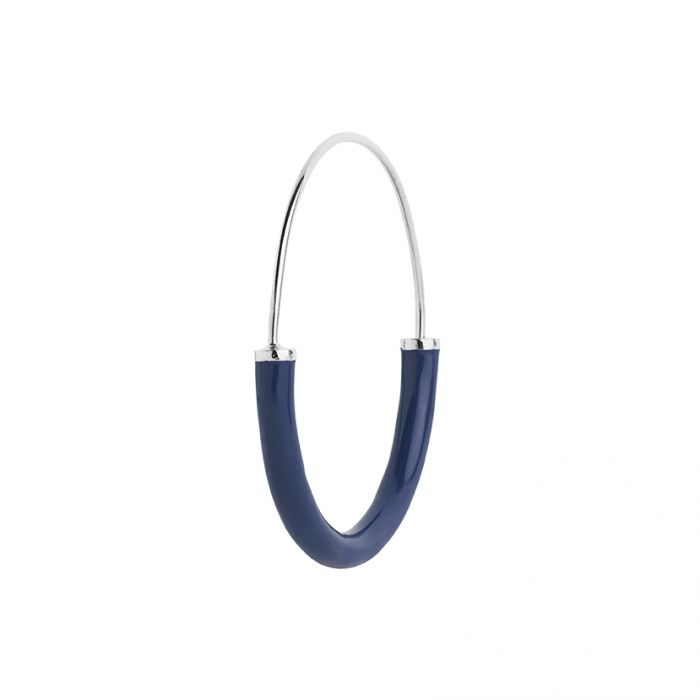 Serendipity Medium Hoop Earrings - Sterling Silver with Blue Enamel - Elegant Dangle Earrings for Women, Perfect for Parties, Weddings & Everyday Wear