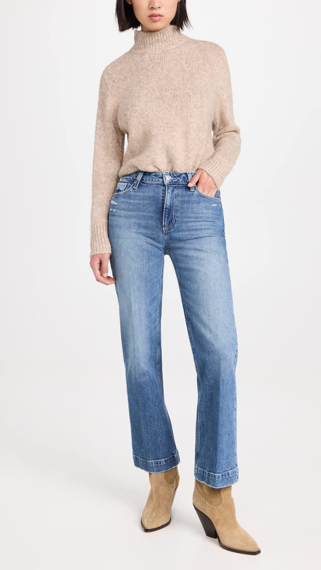 PAIGE Women's High-Rise Ankle Jeans - Slim Fit Stretch Denim Pants for Casual & Work Wear | Perfect for Everyday Outfits & Office Looks