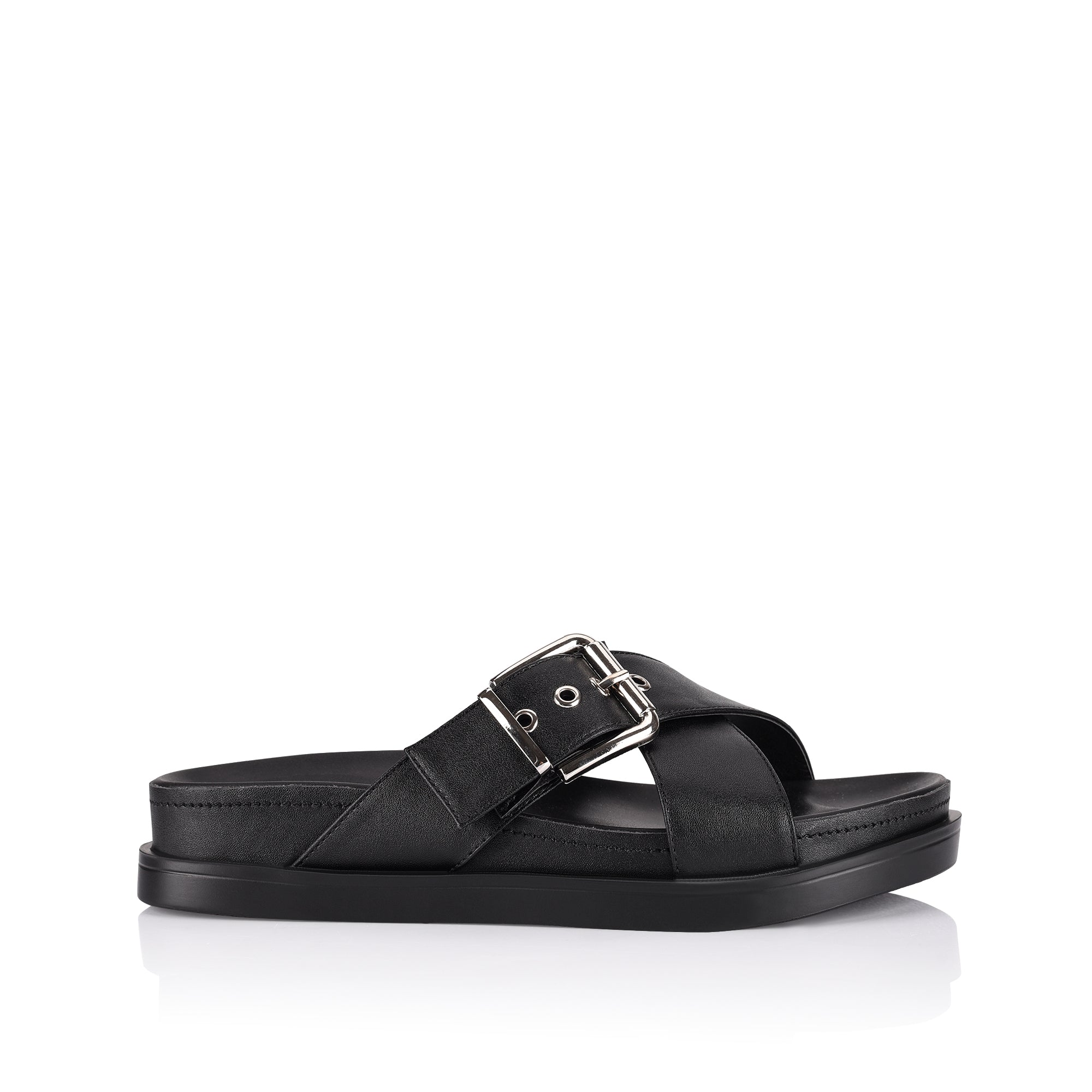 Oscar Chunky Slides for Women - Comfortable Black Platform Sandals for Summer | Casual Walking, Beach, Poolside, and Everyday Wear