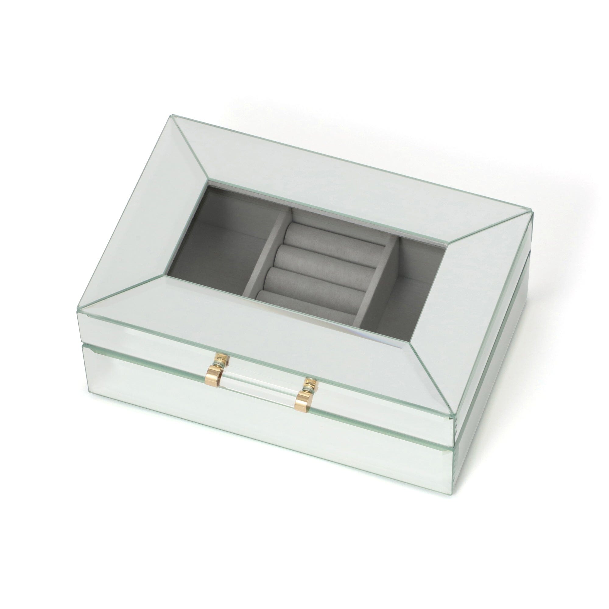 Small Mirror Jewelry Box - Elegant Storage for Rings, Necklaces & Earrings - Perfect for Vanity, Dresser & Travel Organizer