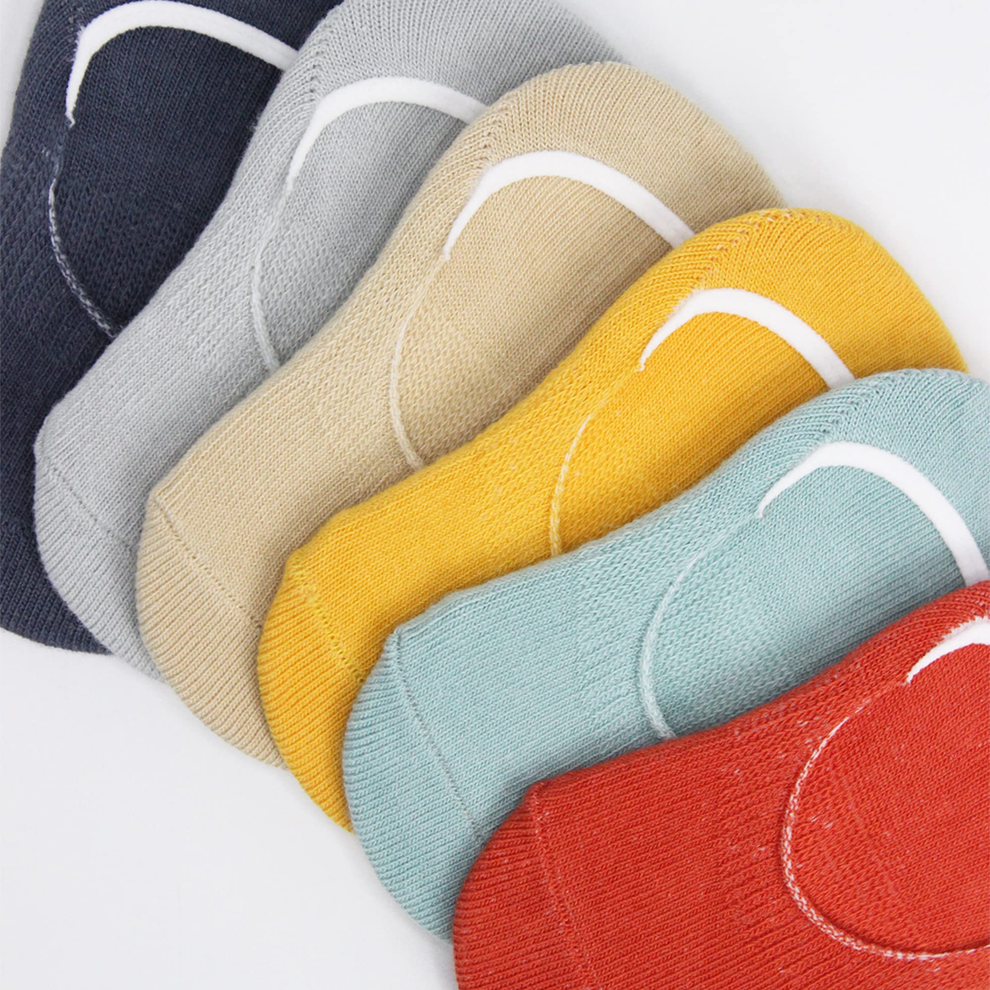 Bistyle Baby No Show Socks 6 Pairs - Soft Cotton Anti-Allergic Newborn Infant Toddler Socks for Boys & Girls - Breathable Low Cut Ankle Socks for Everyday Wear, Playtime & School