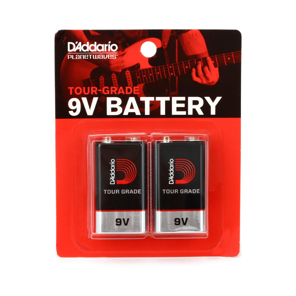 D'Addario 9V Alkaline Batteries - 2 Pack - Long-Lasting Power for Guitar Pedals, Smoke Detectors & Electronic Devices