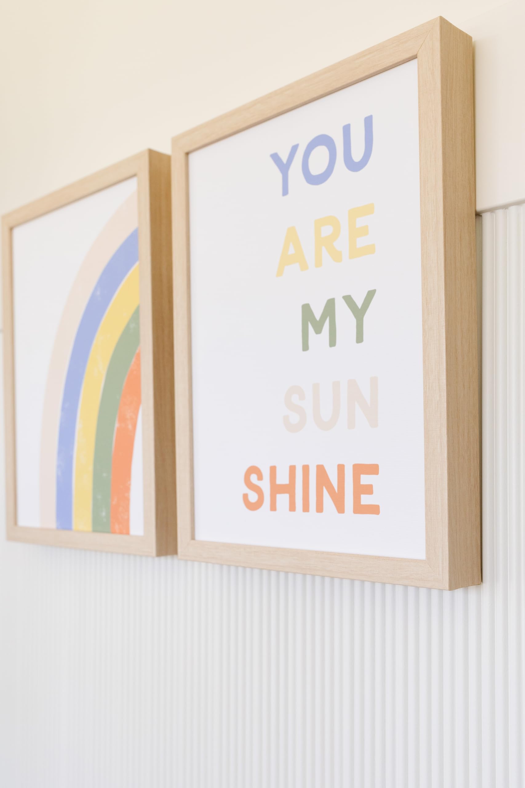Petal Lane Sunshine Nursery Wall Art - Framed Canvas for Baby Room Decor - 12 Cute Designs for Boys & Girls - Playroom Wall Decor - Perfect for Nursery, Kids Bedroom & Daycare Center