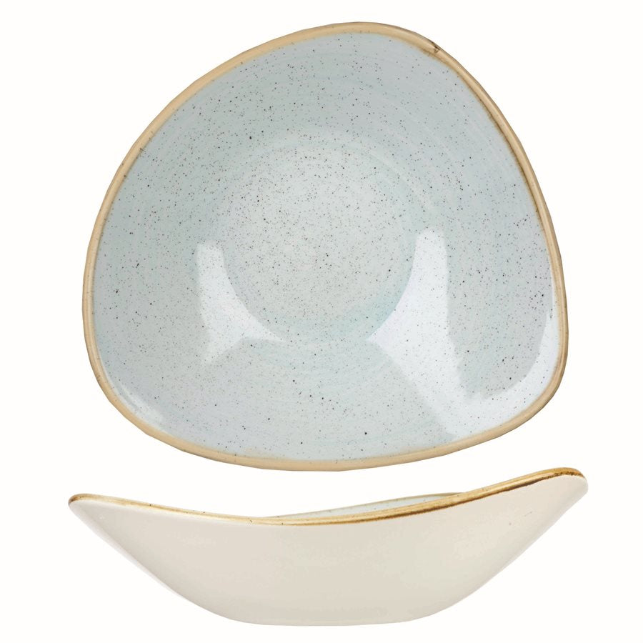 Premium Churchill Stonecast 13 Oz Triangle Bowl - Duck Egg Blue (Set of 12) | Elegant Serving Dish for Salads, Desserts & Party Appetizers | Durable Stoneware for Home & Restaurant Use