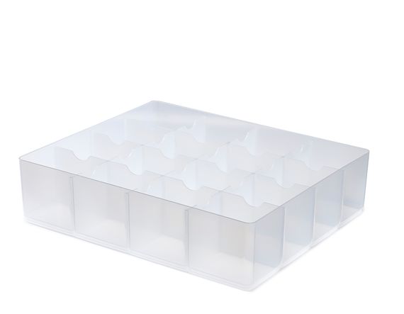 2-Pack Plastic Insert Trays for Organizing Drawers, Cabinets & Shelves - Perfect for Kitchen, Bathroom & Office Storage