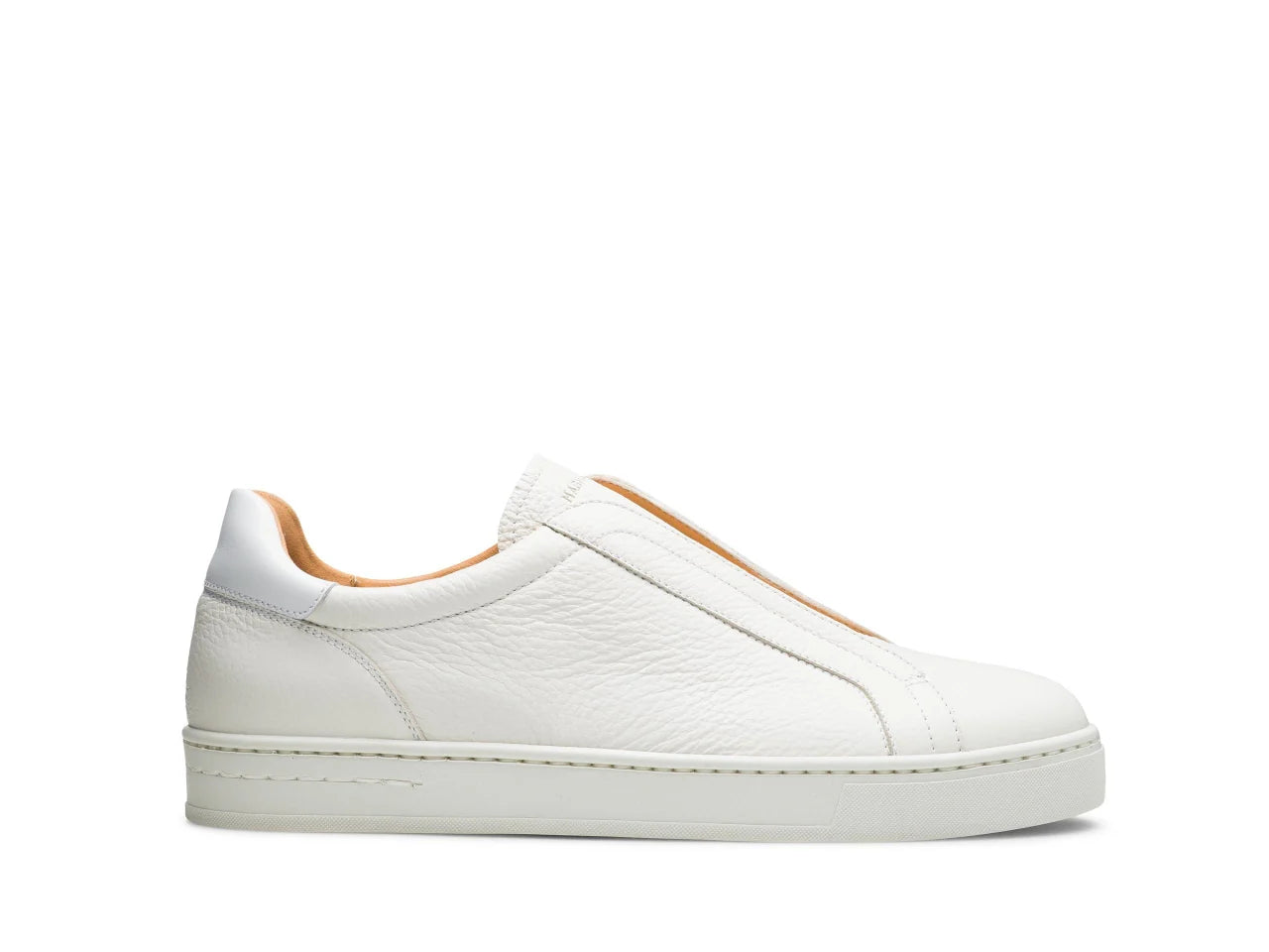 MAGNANNI GASOL White Leather Sneakers for Men - Premium Comfort Casual Shoes for Walking, Travel & Everyday Wear