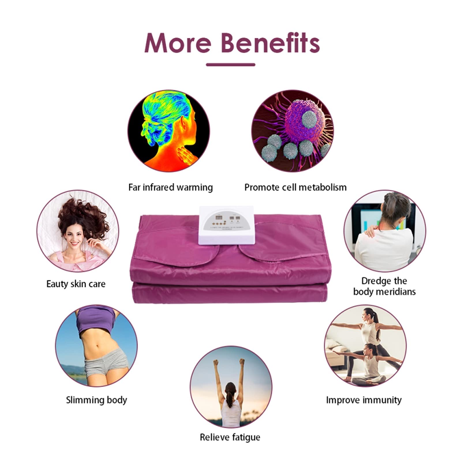 Premium Sauna Blanket with Remote Control - Electric Heating Weight Loss Body Shaper for Home Spa & Fitness - Silver | Perfect for Relaxation, Detox & Post-Workout Recovery