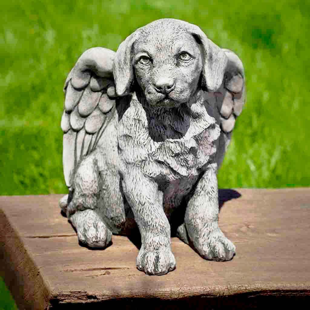 Campania International Angel Puppy Garden Statue - Handcrafted Outdoor Decor for Patio, Lawn & Flower Beds - Perfect Gift for Dog Lovers & Garden Enthusiasts