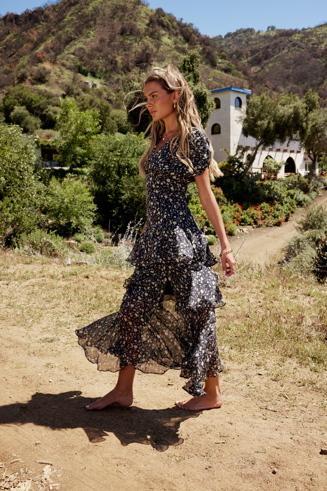 Everest Floral Maxi Dress for Women - Elegant Long Summer Dress with Floral Print, Boho Style, Comfortable & Breathable Fabric - Perfect for Beach, Vacation, Wedding & Casual Wear