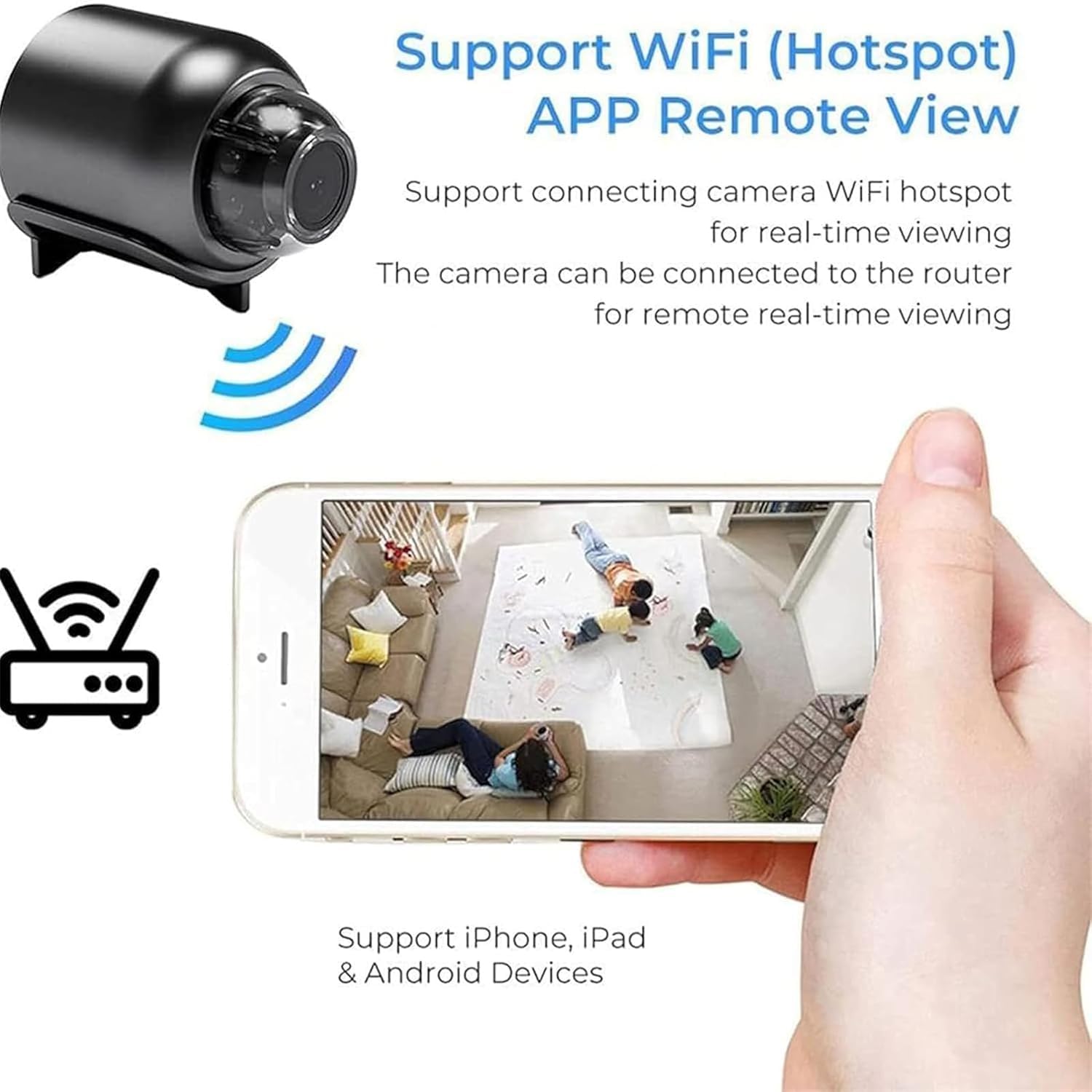 Ashopfun Mini Wireless WiFi Cat-Eye Security Camera - 3 Pack HD Night Vision Indoor/Outdoor Camera for Home, Office & Car Surveillance - Easy Installation & Motion Detection for 24/7 Protection