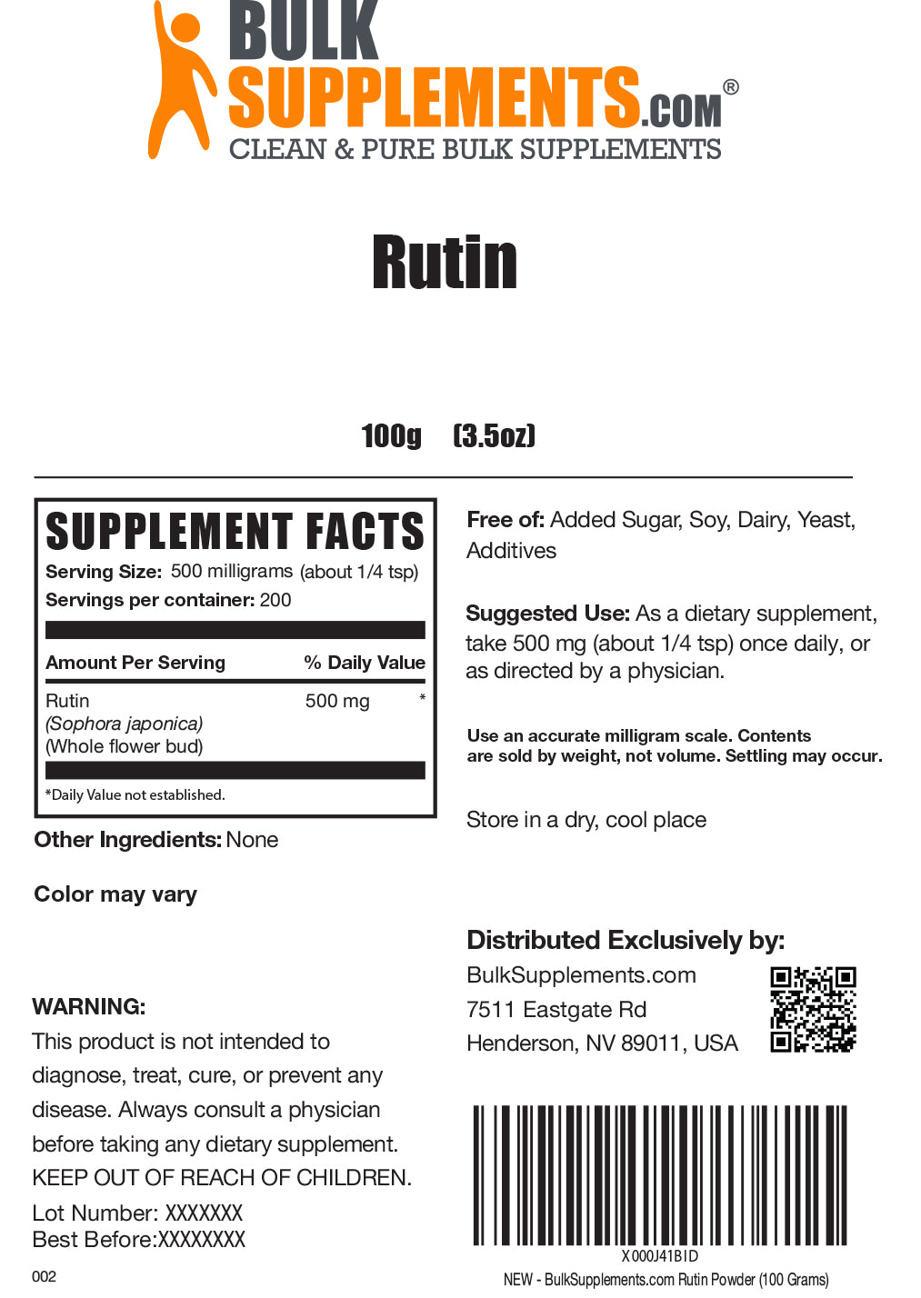 Rutin Supplement 500mg - 120 Capsules | Natural Flavonoid for Circulation & Antioxidant Support | Vegan, Non-GMO | Daily Wellness & Heart Health