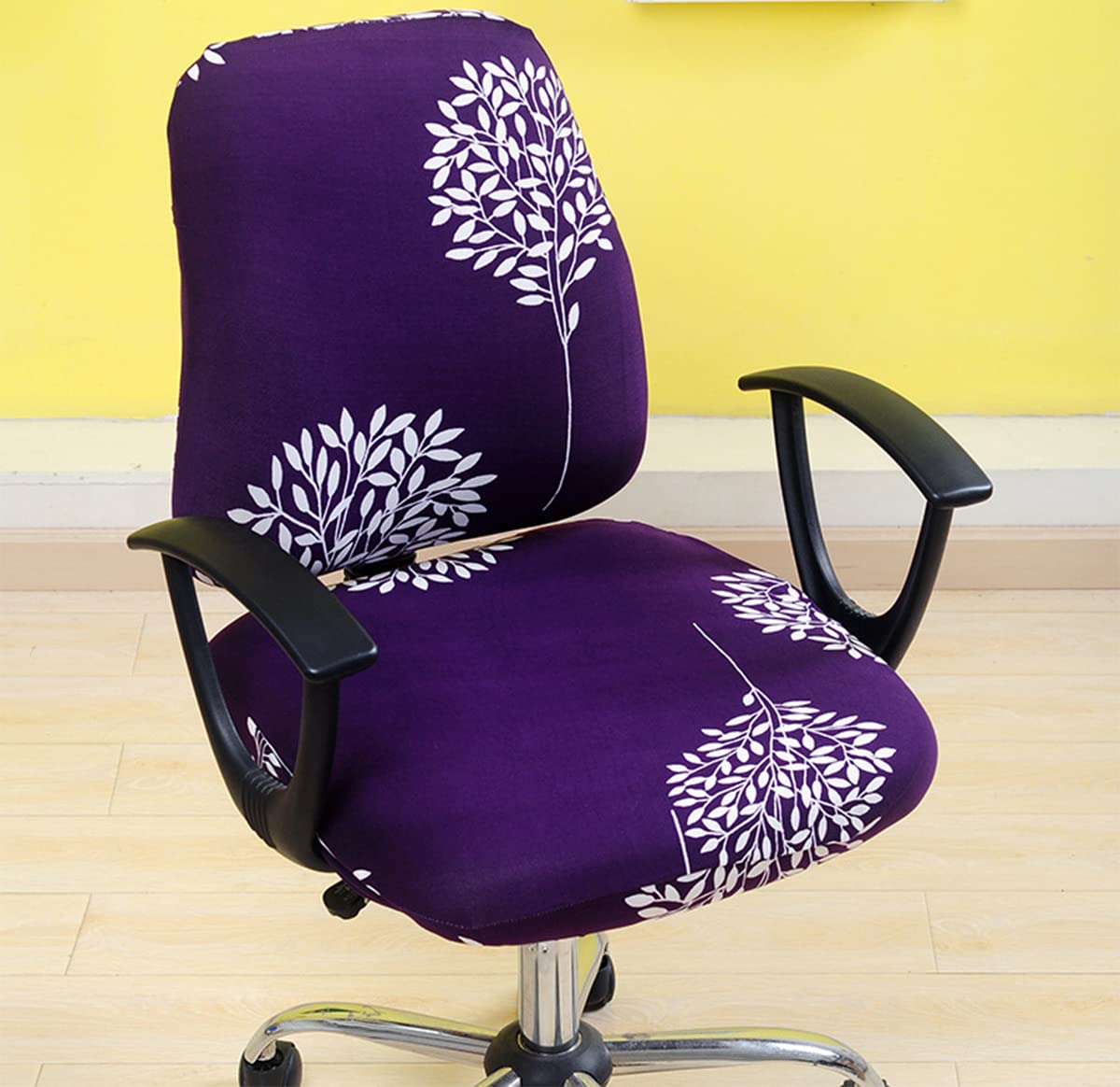 Stretchable Universal Computer Office Chair Cover - Breathable Rotating Chair Slipcover for Home & Office Use (Black, One Size Fits Most) | Perfect for Ergonomic Chairs, Gaming Chairs, and Conference Room Seating