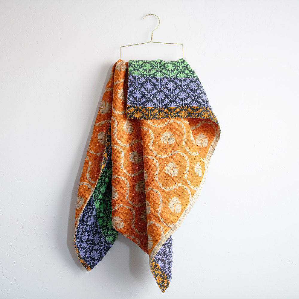 Soft Kantha Baby Blanket CB9116 - Handmade Cotton Swaddle Blanket for Newborns & Infants - Perfect for Nursery, Swaddling, Stroller & Photo Shoots
