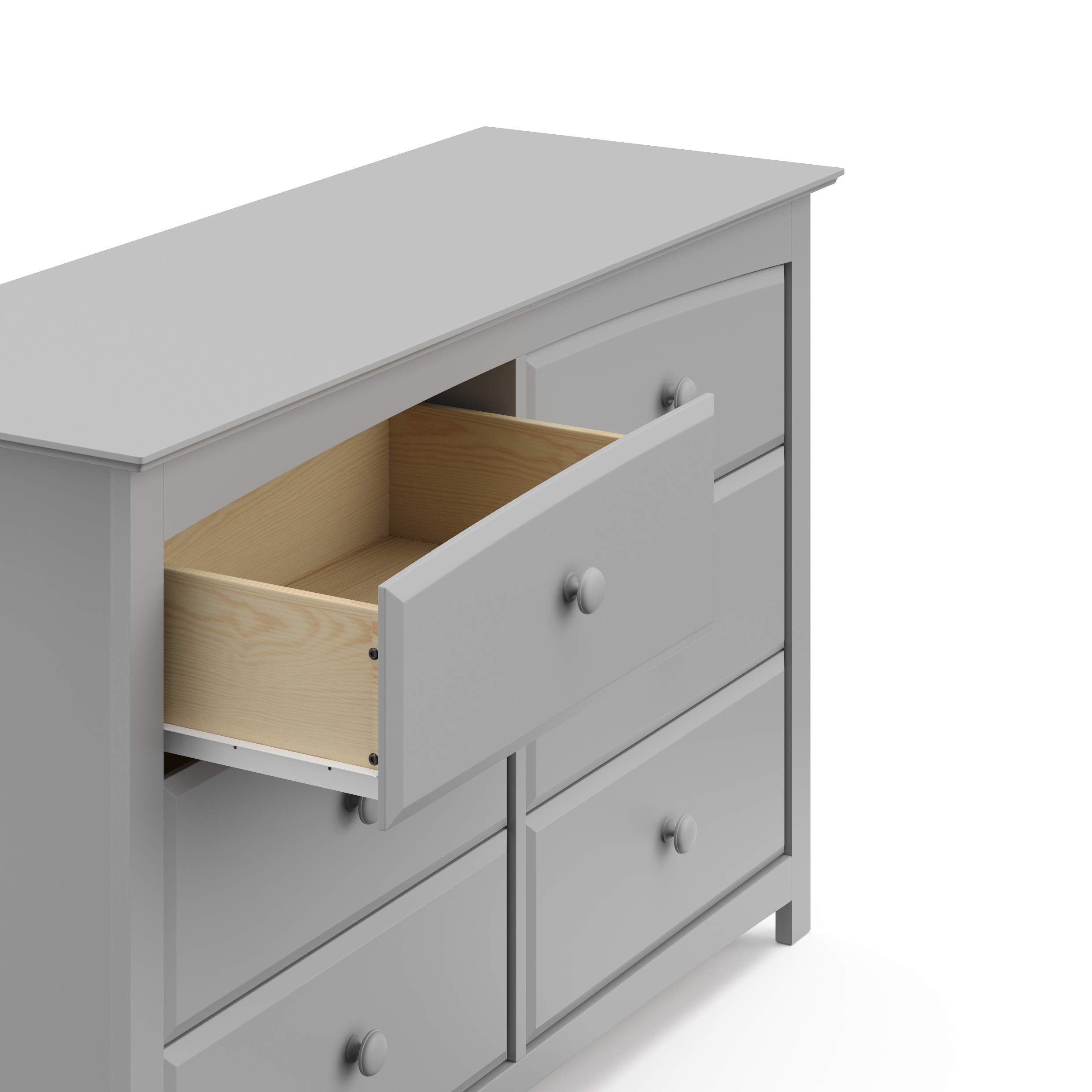 Storkcraft Kenton 6-Drawer Universal Dresser in Pebble Gray - Kids Bedroom Dresser, Nursery Storage Organizer, Children's Chest of Drawers with 6 Spacious Drawers | Perfect for Nursery Organization, Toddler Room Storage & Kids Bedroom Decor