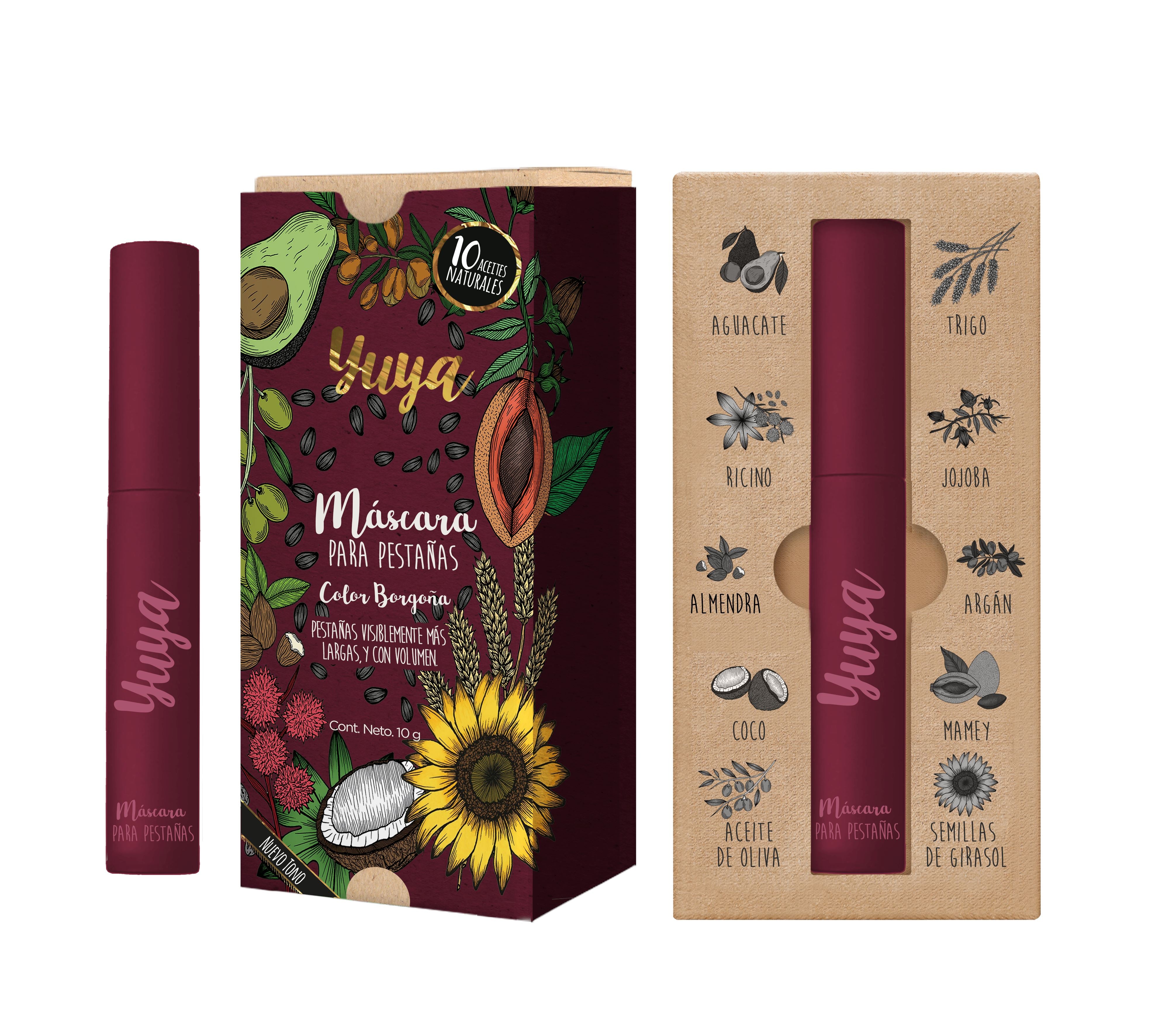 10 Natural Oils Mascara (Burgundy Color) - Volumizing & Lengthening for Stunning Lashes - Perfect for Daily Wear & Special Occasions