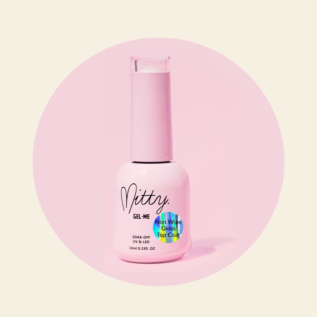 Mitty Non-Wipe Gloss Top Coat 10ml - High Shine Nail Polish Sealer for Long-Lasting Manicures - Perfect for Salons, Home Use & Special Occasions