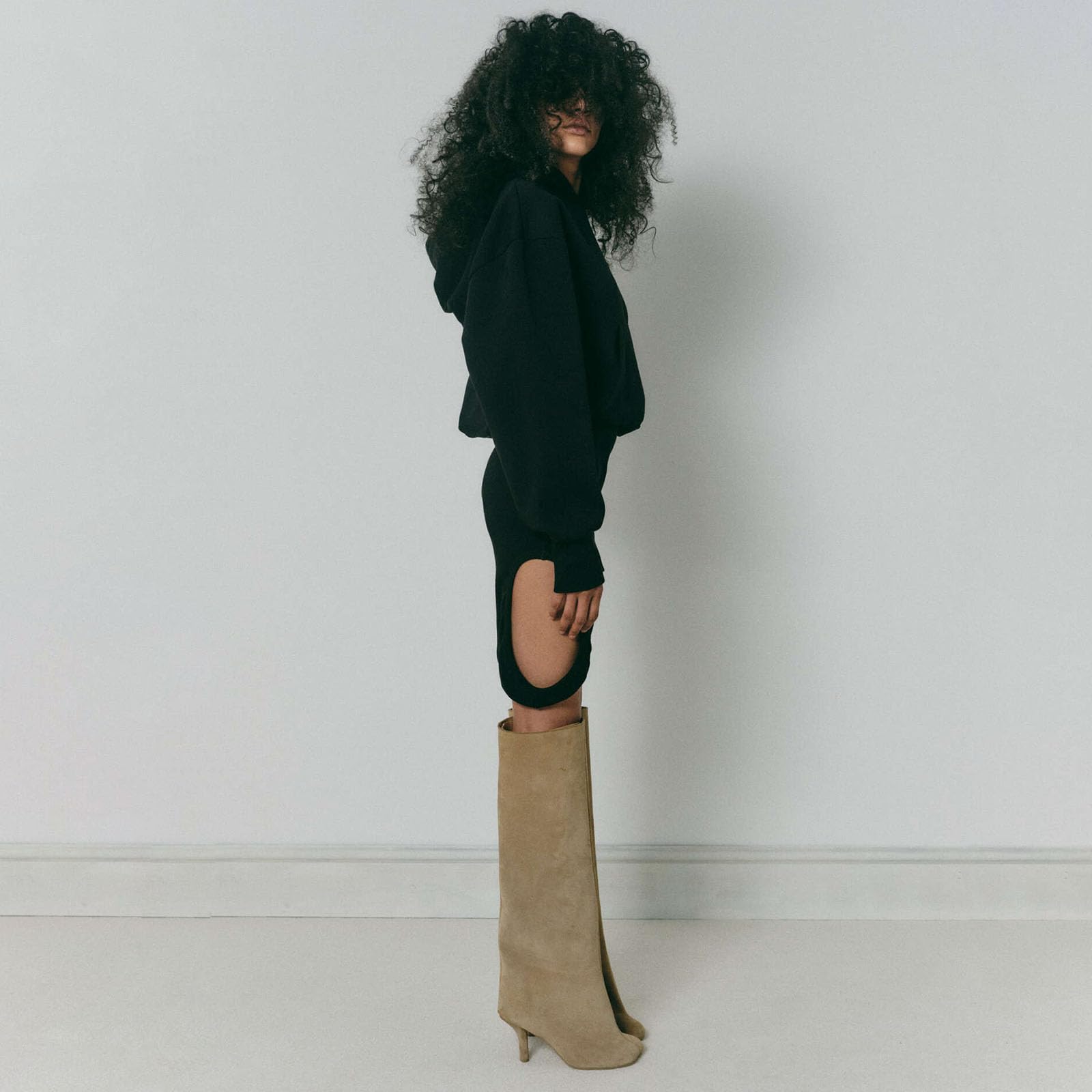 Yishaweiqi Women's Camel Suede Knee High Boots - Square Toe Stiletto Heel Pull On Tall Boots for Wide Calf | Stylish & Comfortable Fall Fashion Boots for Work, Dating & Night Out