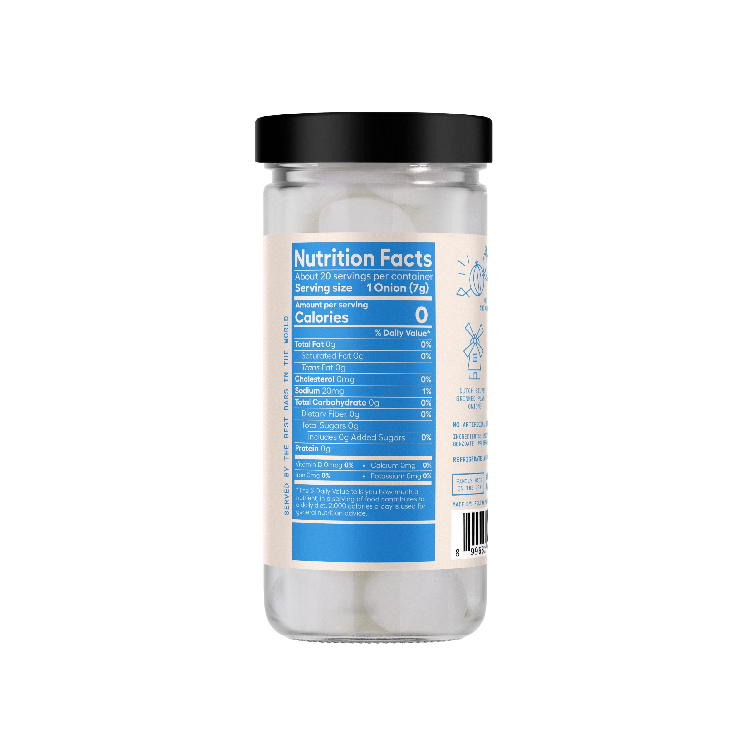 Premium Dutch Silver Skinned Pearl Onions - 8 Oz Jar (20 Count) | Gourmet Cocktail Garnish & Culinary Ingredient | Perfect for Martinis, Bloody Marys & Upscale Recipes