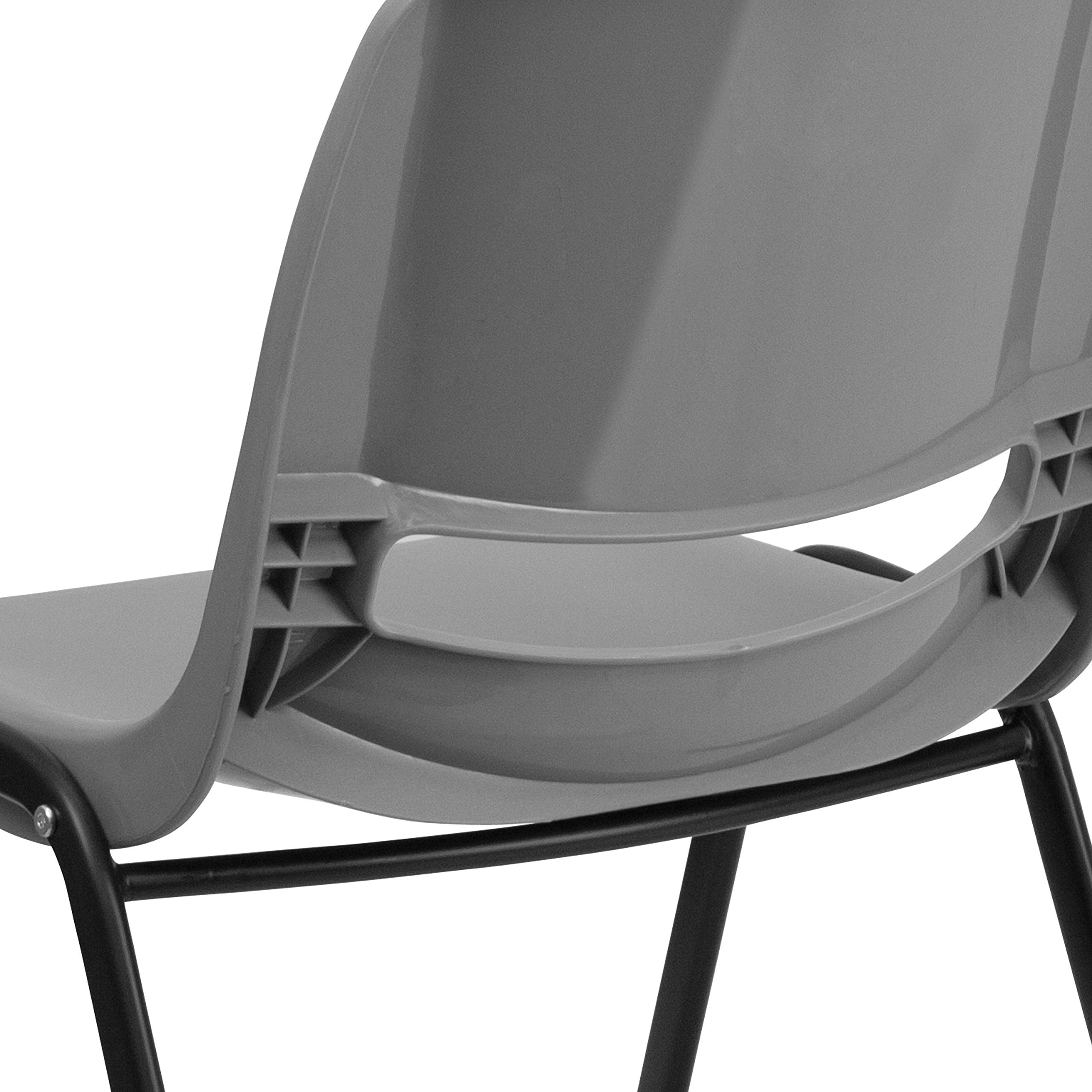 Emma & Oliver Gray Ergonomic Shell Stackable Student Chair - Comfortable Classroom & Office Guest Chair for Schools, Libraries, and Conference Rooms