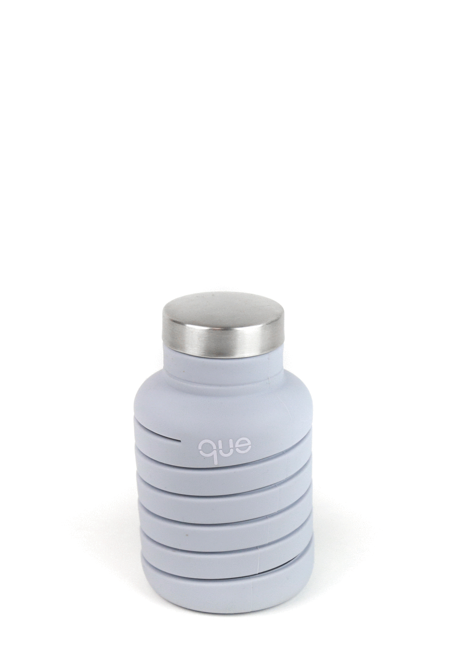 Que Collapsible Water Bottle QBL - Portable Leak-Proof BPA-Free Reusable Water Bottle for Travel, Hiking, Gym & Outdoor Activities