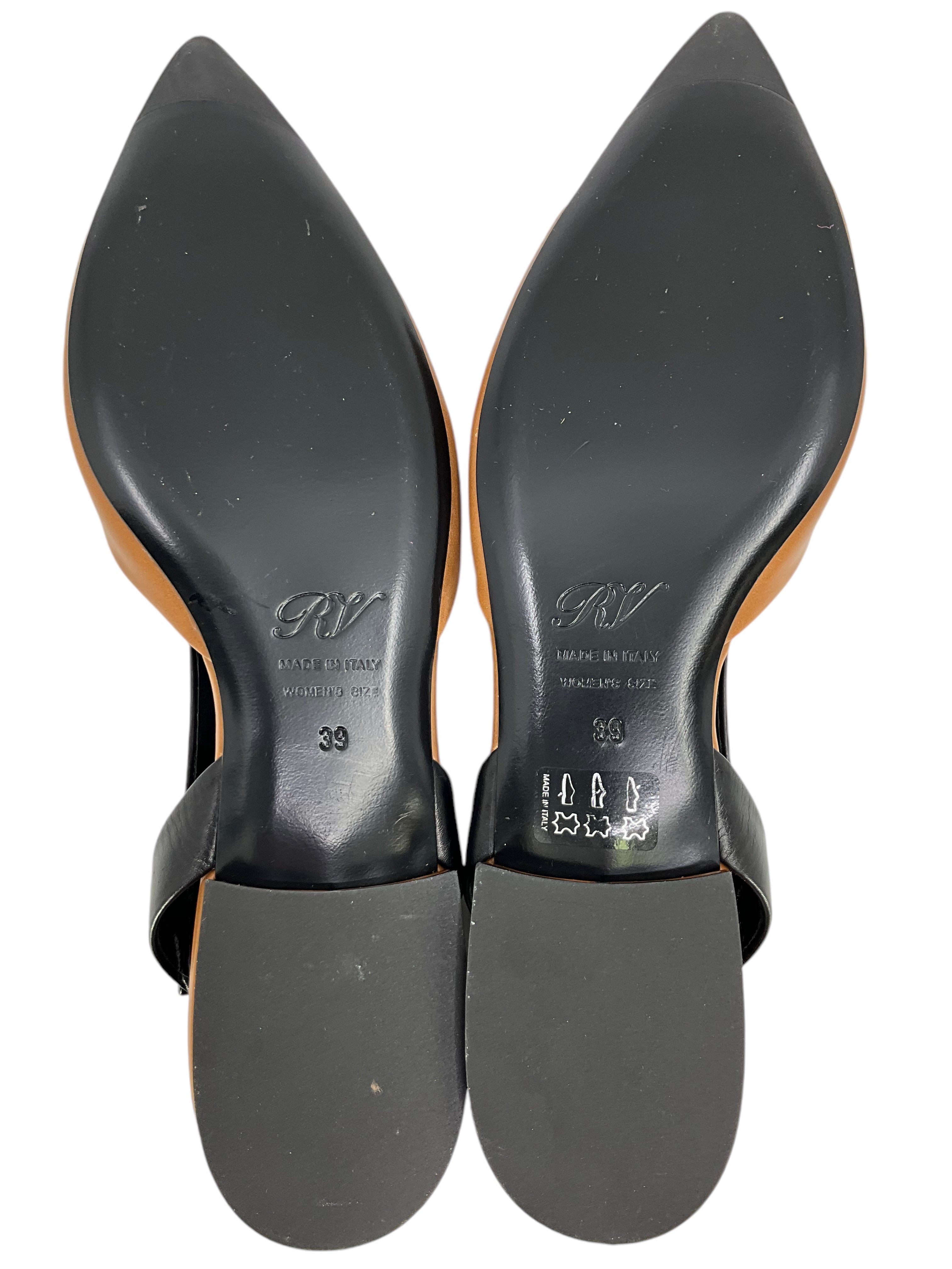 Roger Vivier Genuine Leather Pointed Toe Slingback Heels - Women's Size 6 | Elegant Dress Shoes for Weddings, Parties & Office Wear