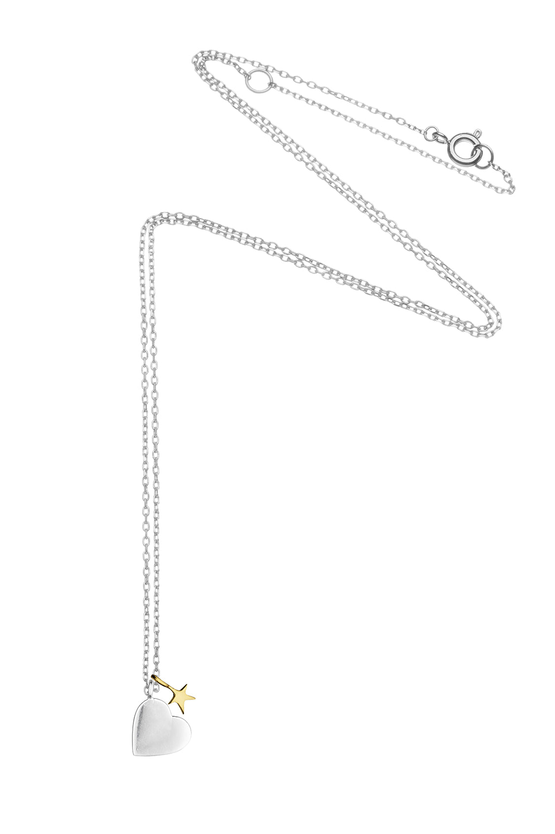 Double Charm Heart and Star Necklace for Women - Dainty Gold/Silver Layered Pendant Jewelry - Perfect Gift for Valentine's Day, Anniversary & Everyday Wear