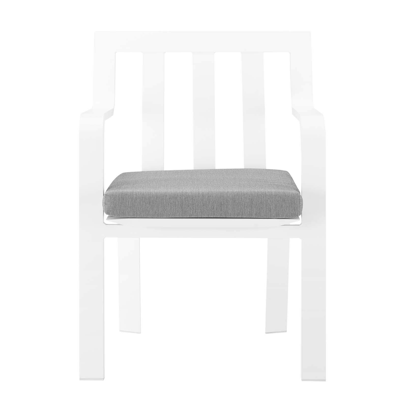 Modway EEI-3961-WHI-GRY Baxley Lounge & Deep Seating Set - 2 Modern Dining Chairs in White & Gray for Living Room, Dining Area & Patio