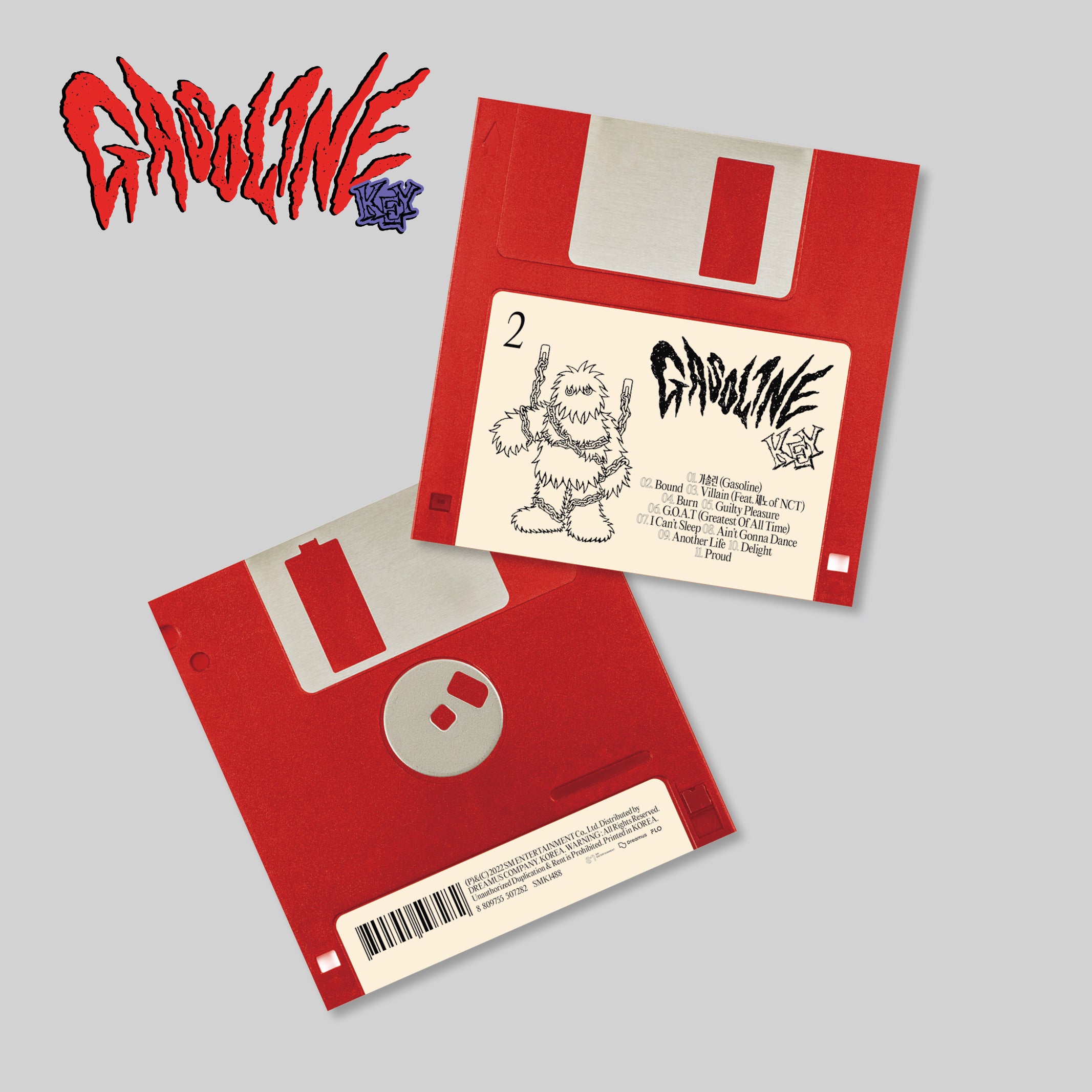 SHINee KEY 2nd Album 'GASOLINE' (Floppy Version) - K-Pop Music CD for Fans, Collectors & K-Pop Enthusiasts | Perfect for Gifts, Concerts & K-Pop Collections